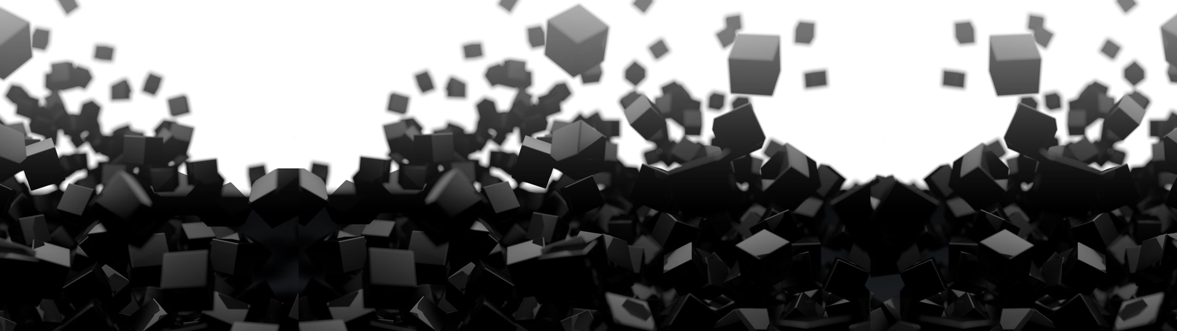 Multiple black cubes falling and scattered HD Wallpaper