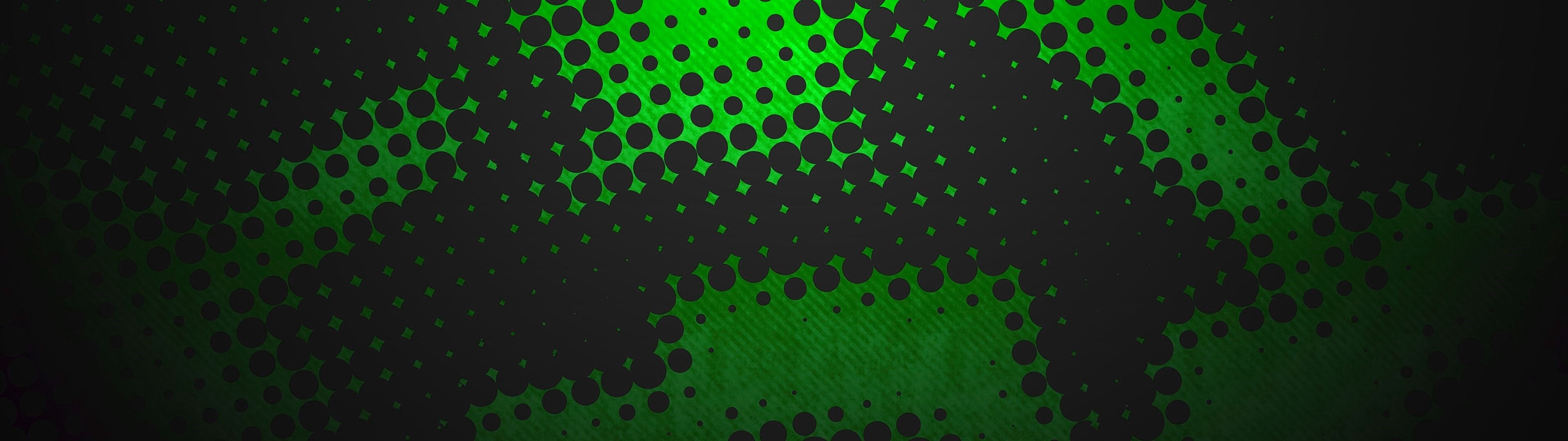 Abstract green and black halftone pattern HD Wallpaper