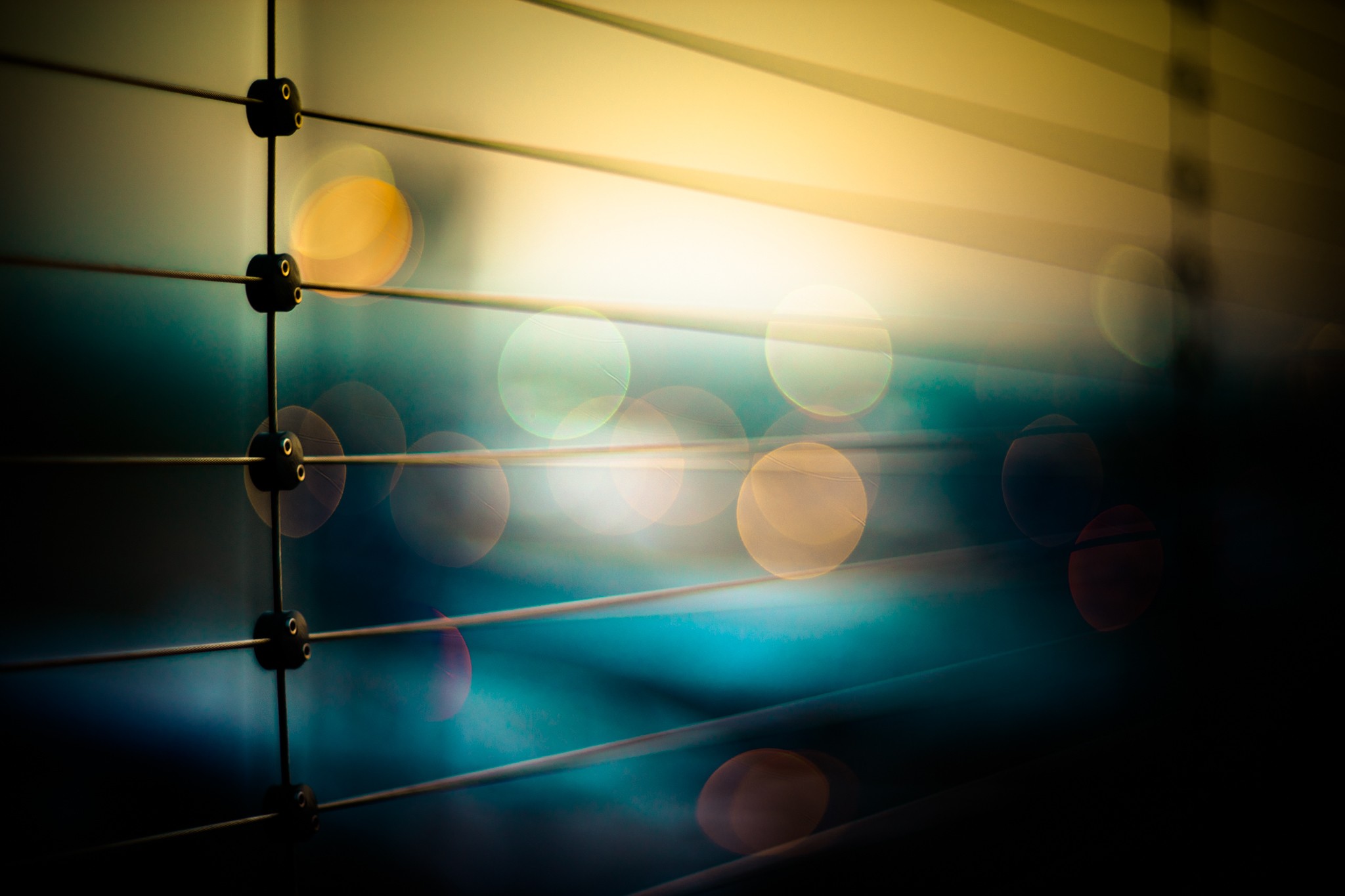 Abstract bokeh lights and wires HD Wallpaper