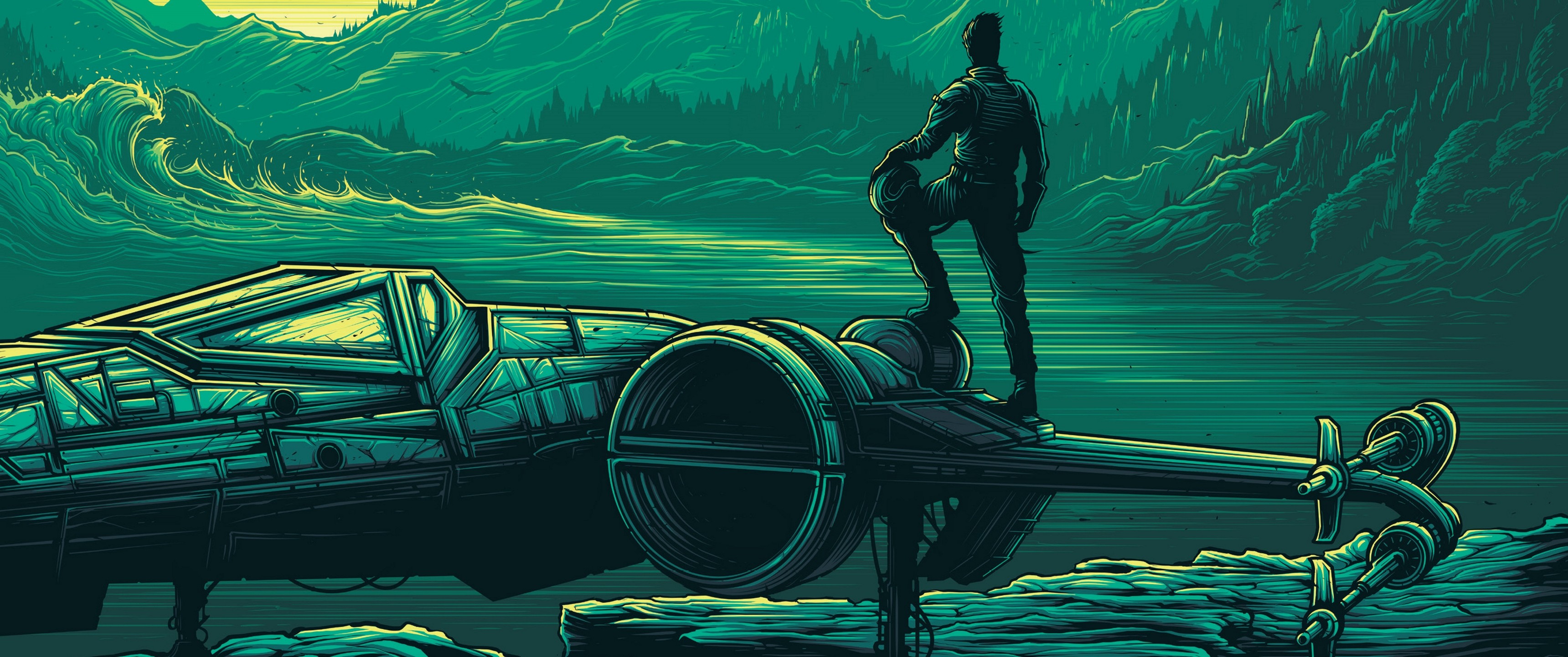 Star Wars X-Wing Pilot Standing on Ship HD Wallpaper