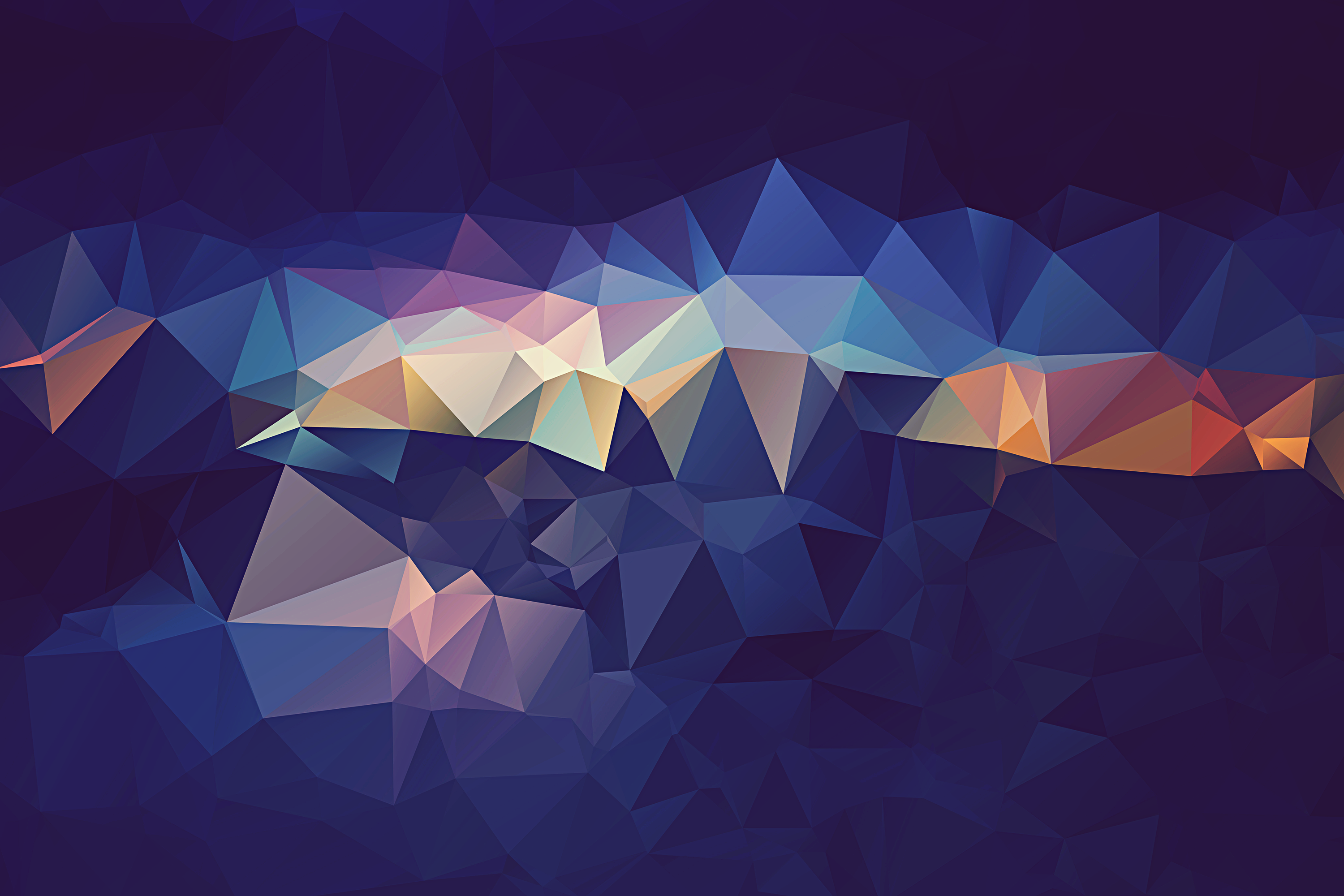 Abstract geometric low poly background with gradient colors HD Wallpaper