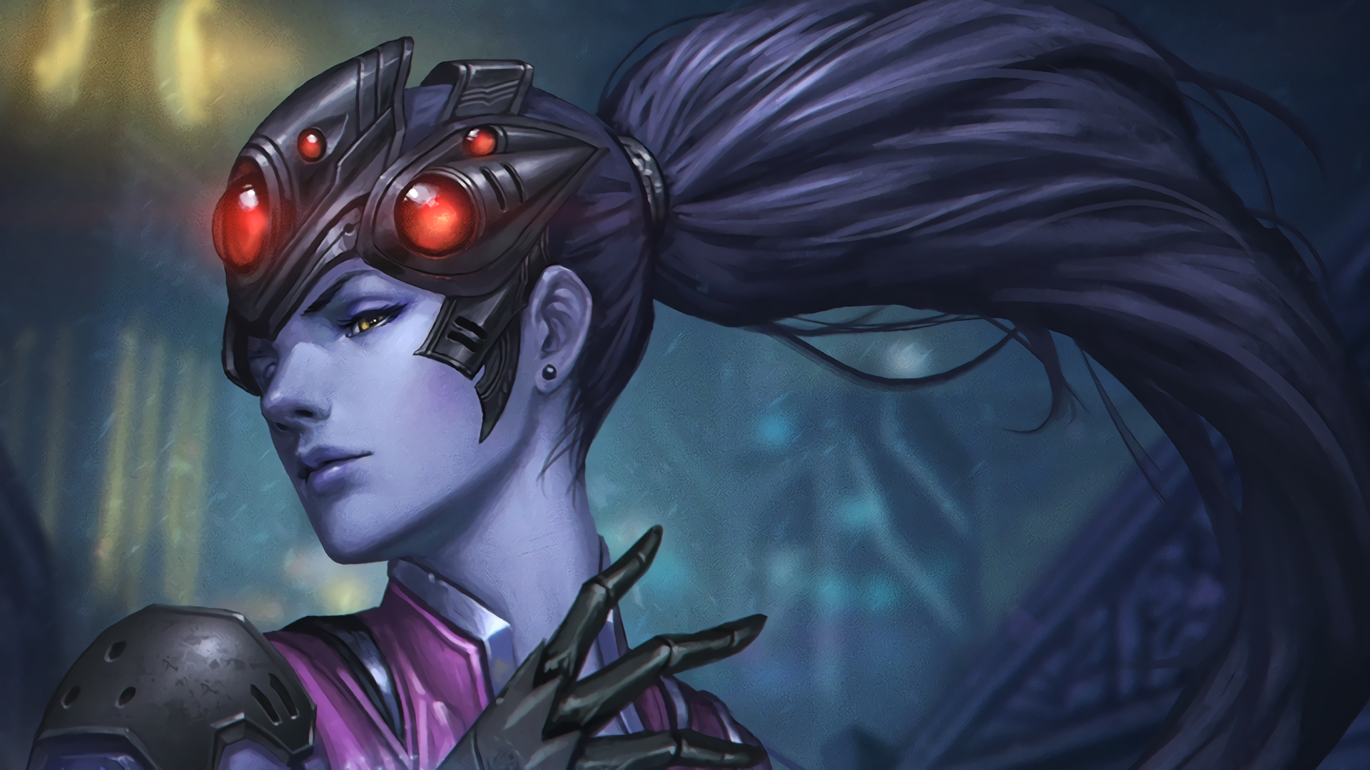 Widowmaker from Overwatch with red visor HD Wallpaper