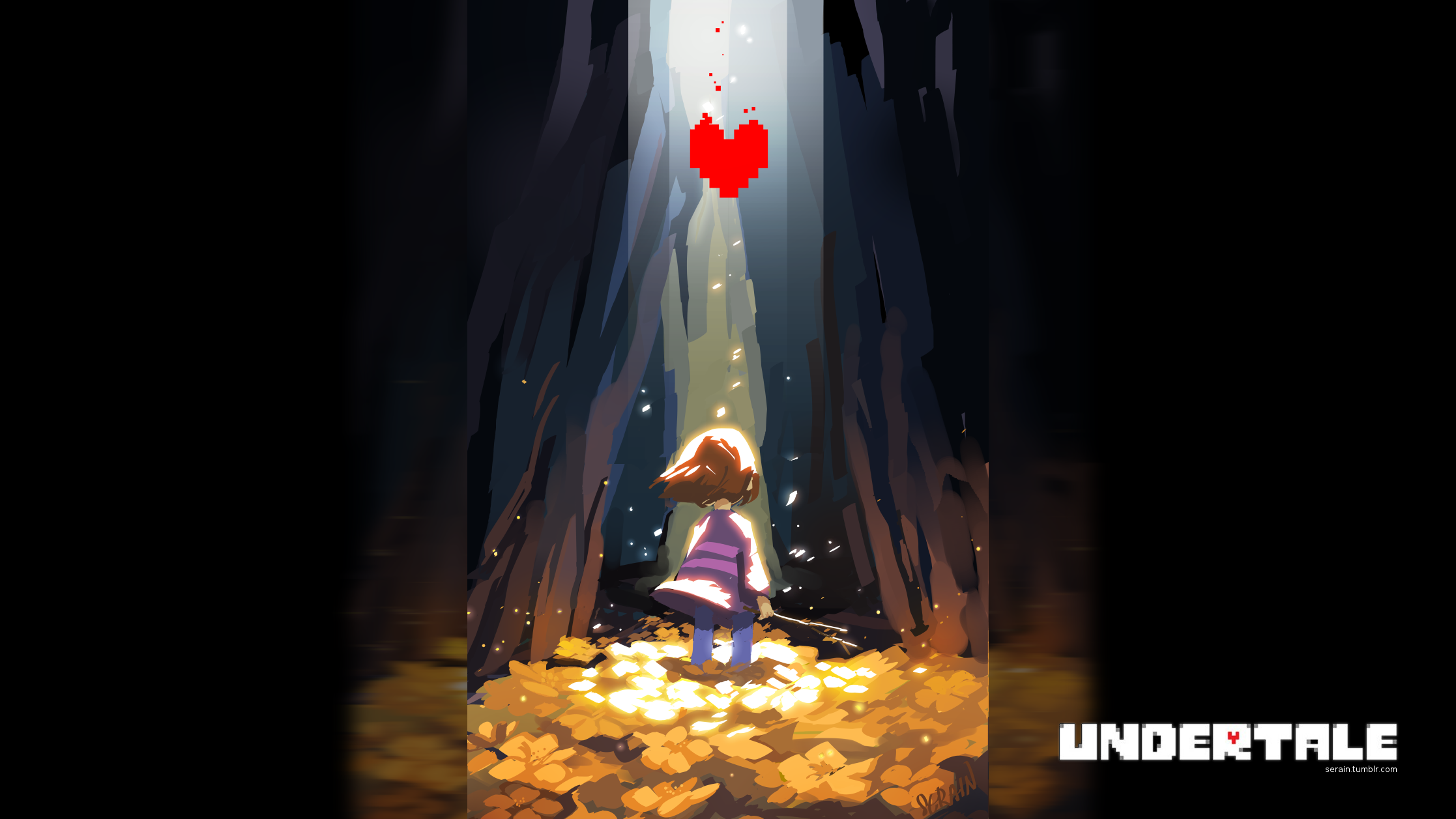 Undertale fan art of Frisk in a forest HD Wallpaper
