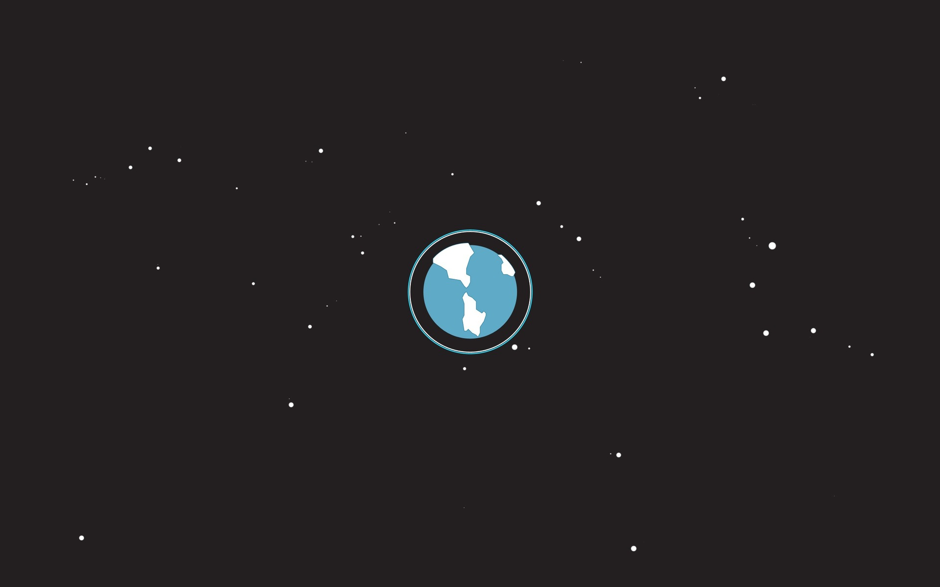 Minimalist illustration of Earth in space with stars HD Wallpaper