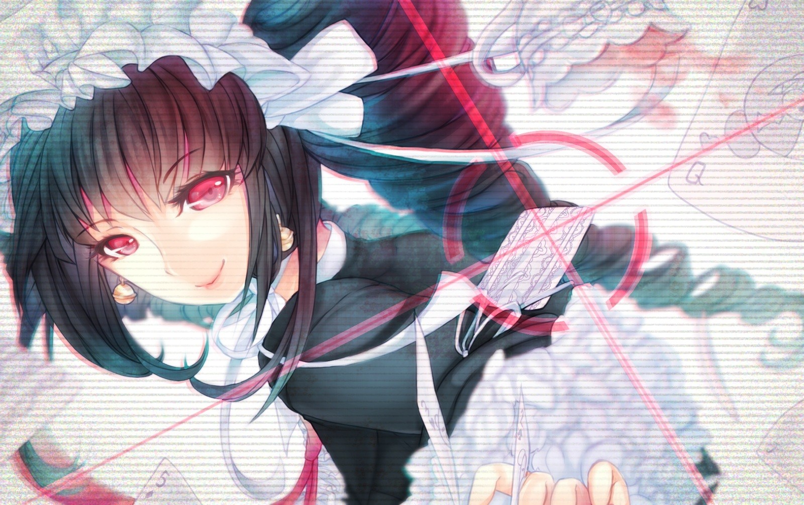 Celestia Ludenberg from Danganronpa holding playing cards HD Wallpaper