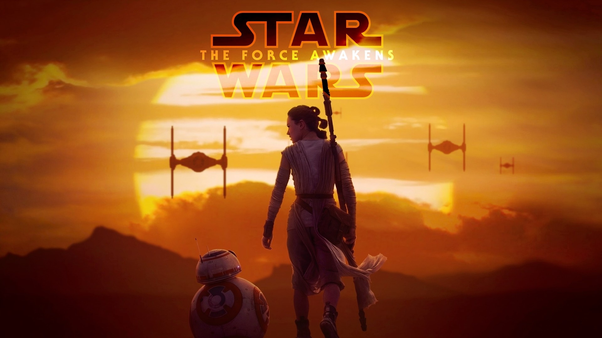 Star Wars: The Force Awakens Rey and BB-8 HD Wallpaper