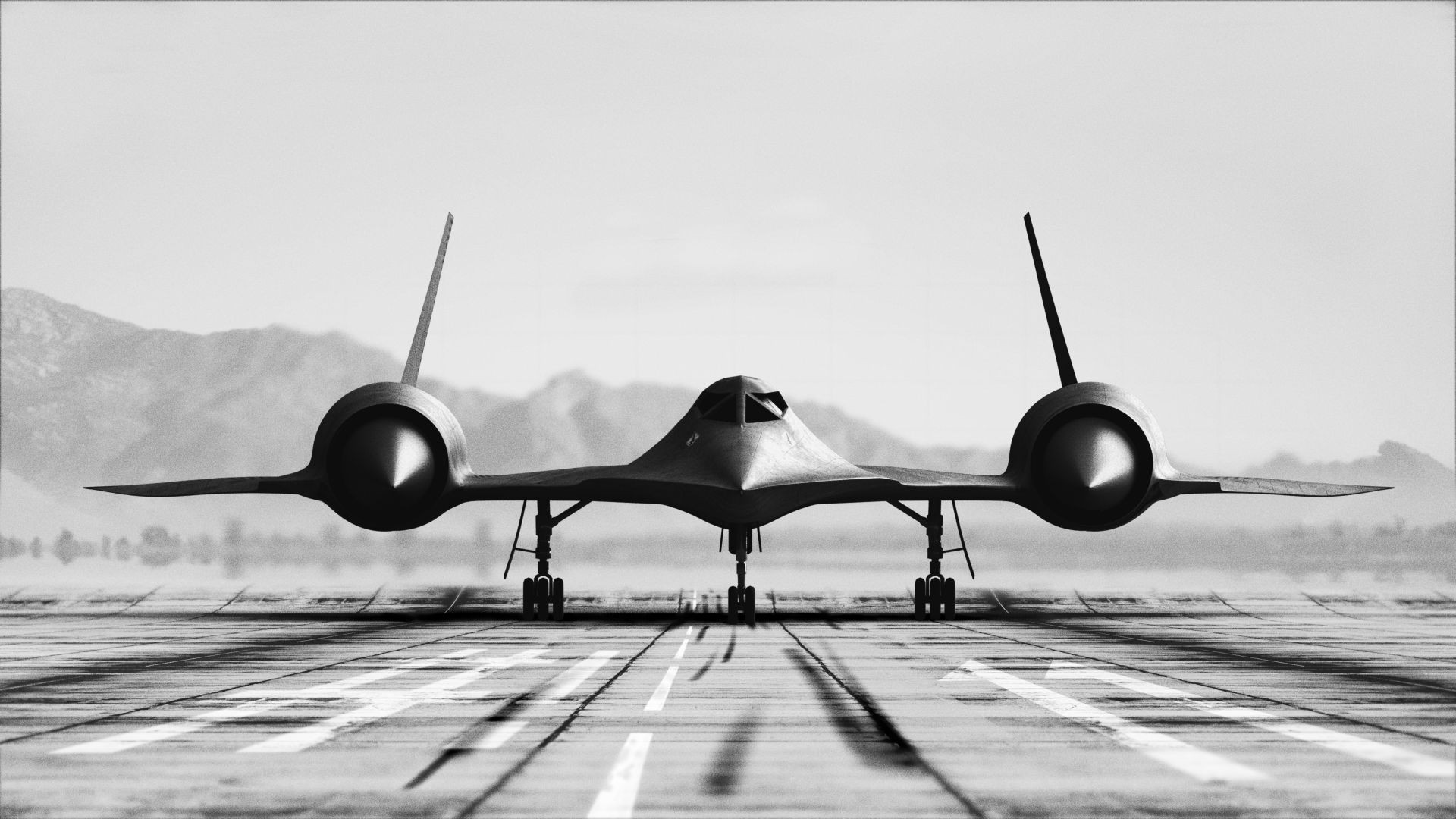 Lockheed SR-71 Blackbird on a runway HD Wallpaper