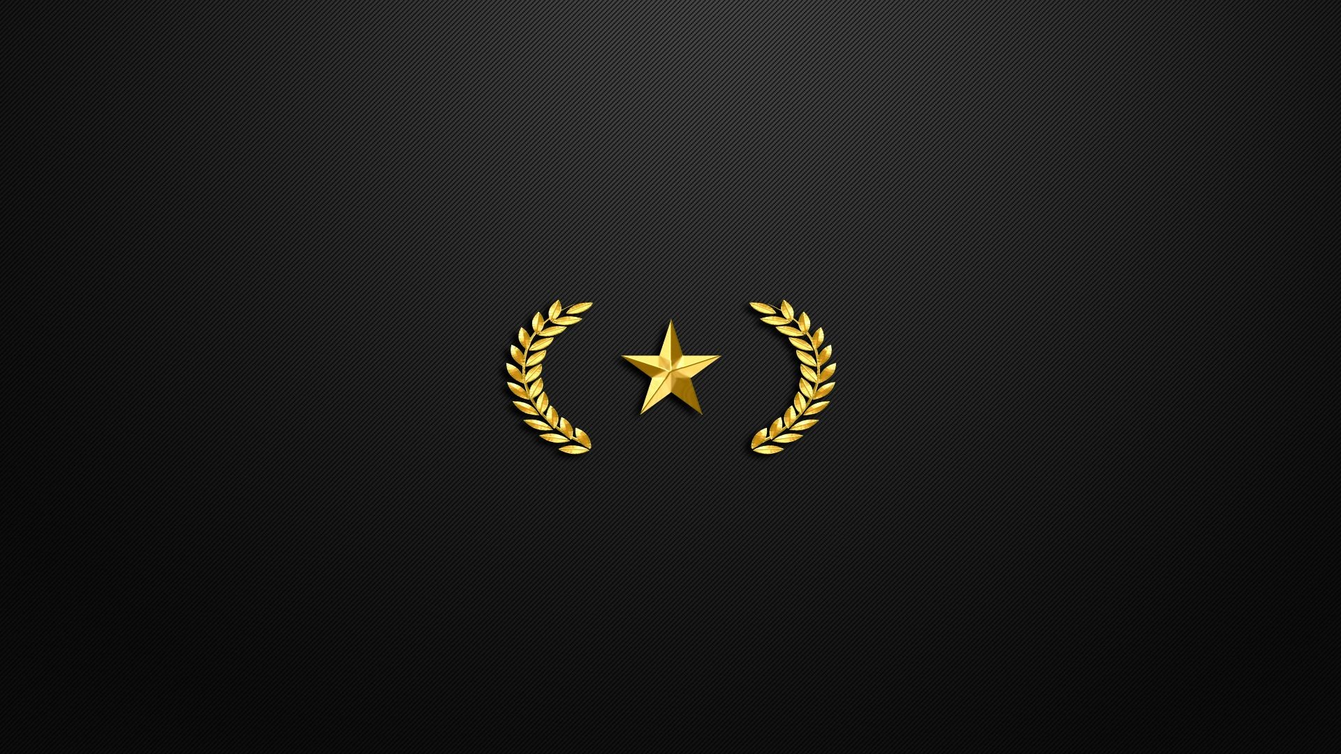 Counter-Strike: Global Offensive golden star and laurel wreath HD Wallpaper