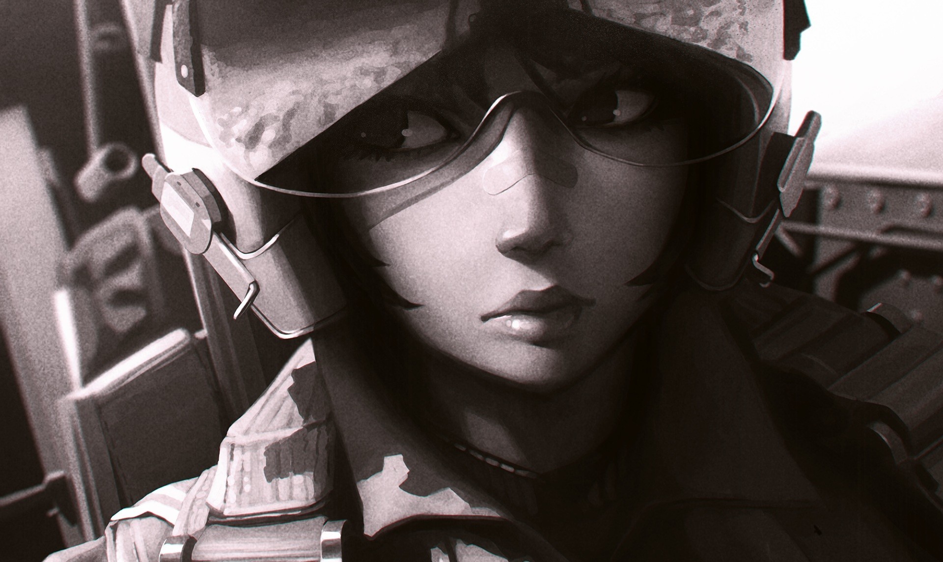 Artwork of a pilot in a cockpit HD Wallpaper