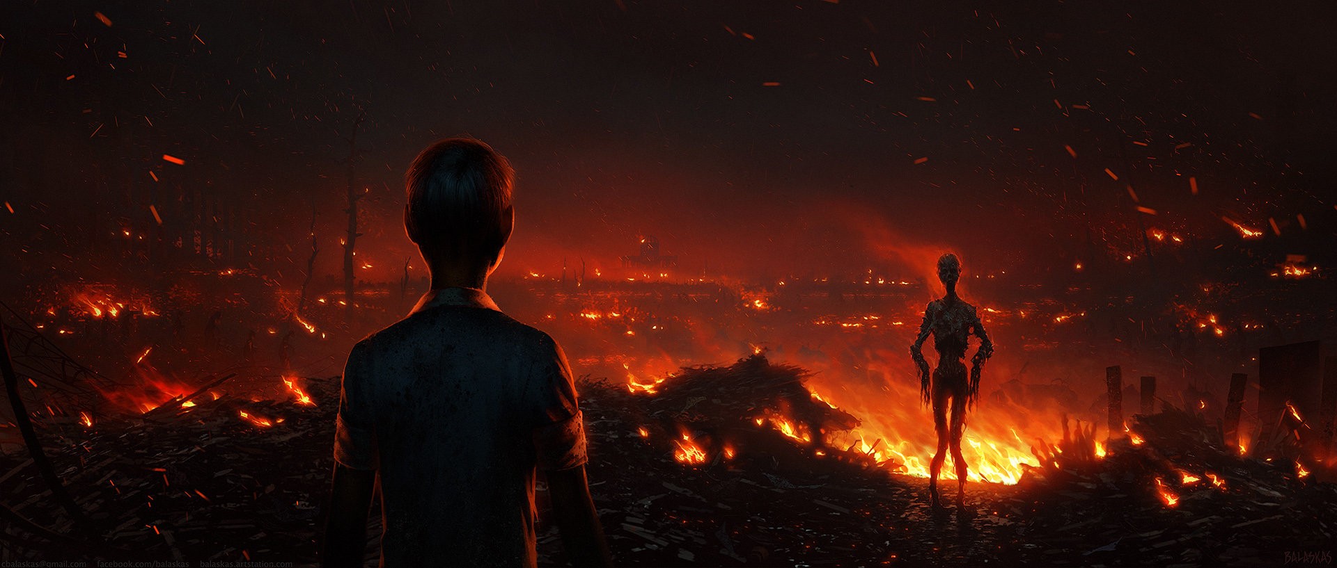 Christopher Balaskas witnesses a city engulfed in flames HD Wallpaper