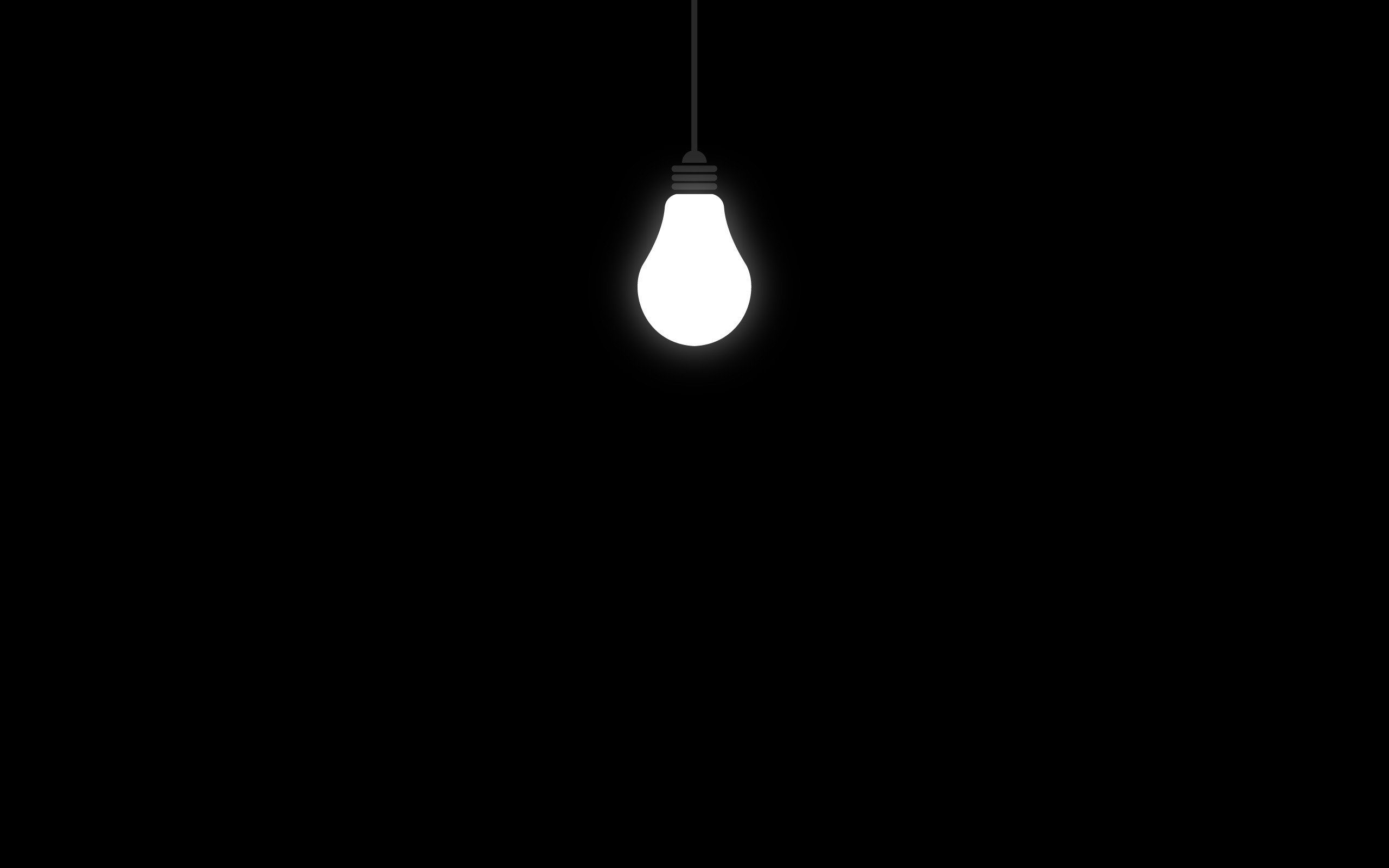 Minimalist light bulb on a black background HD Wallpaper