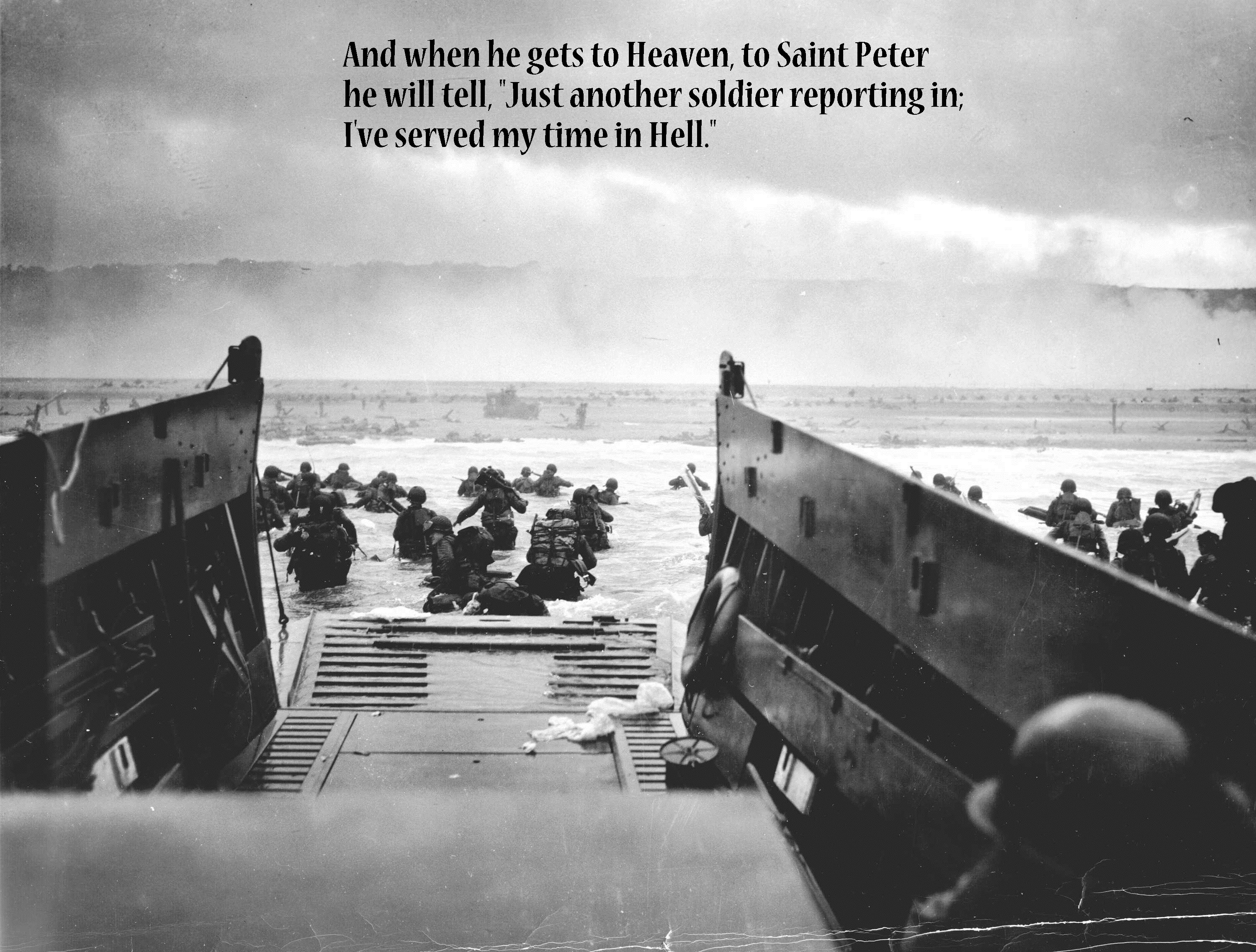 World War II soldiers landing on a beach HD Wallpaper