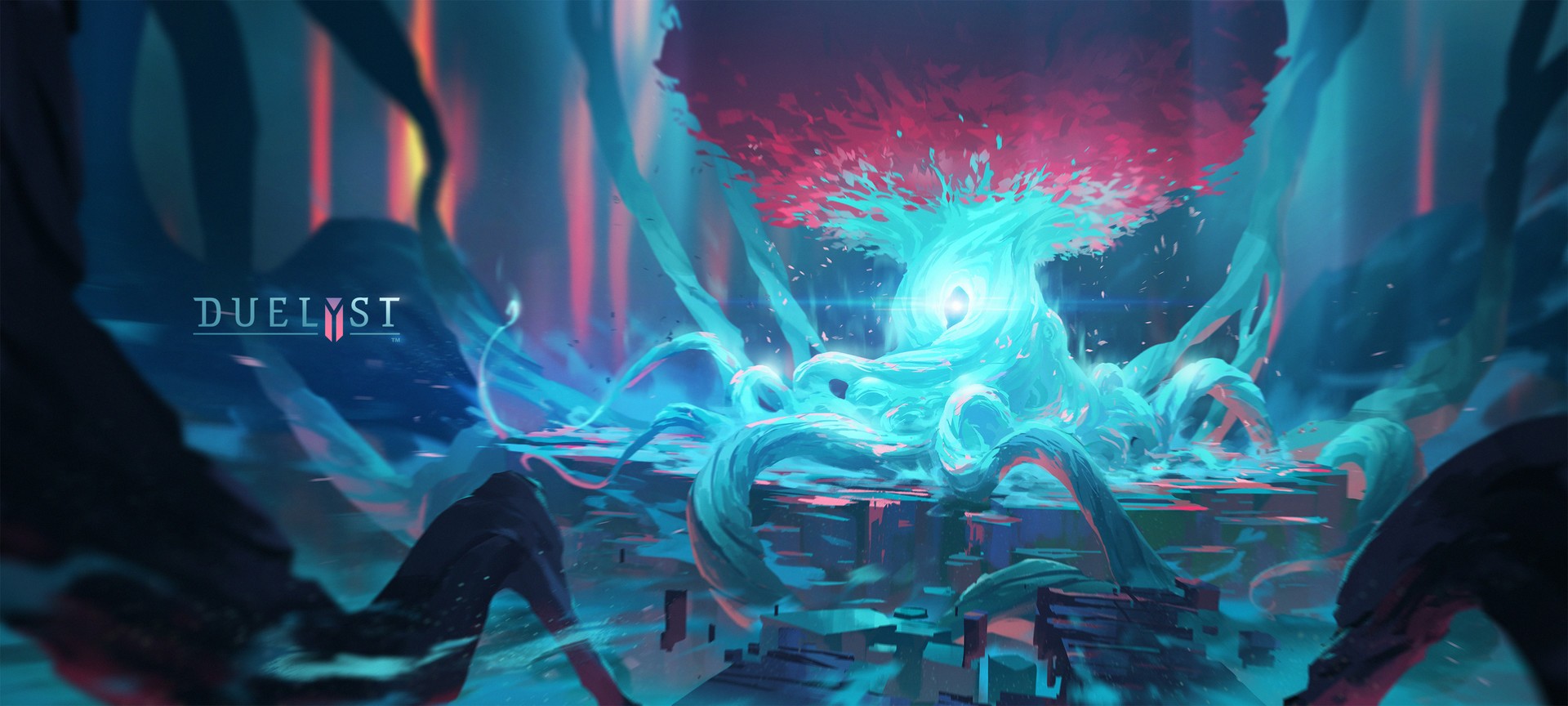 Duelyst concept art of a glowing tree HD Wallpaper