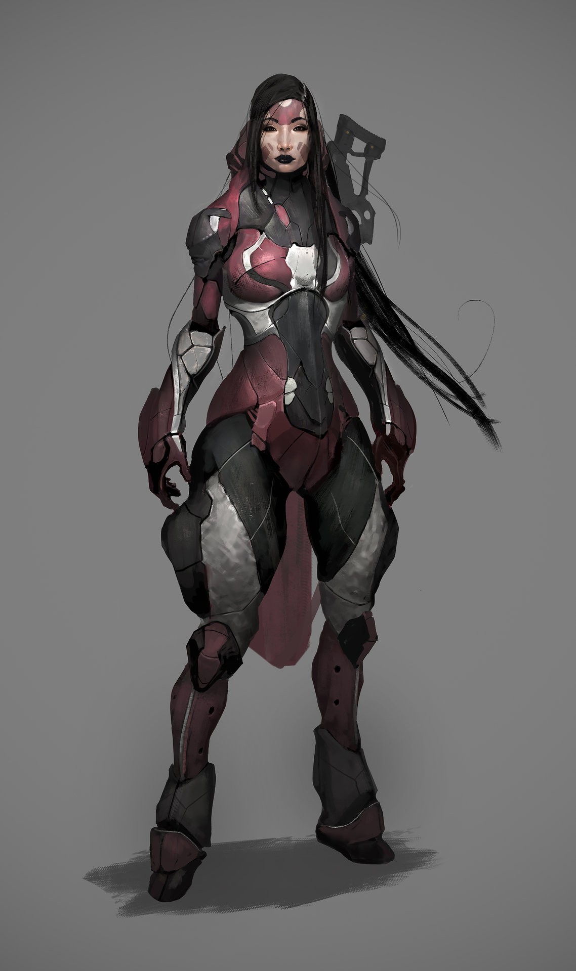 Artwork of a futuristic female warrior by Milan Nikolic HD Wallpaper