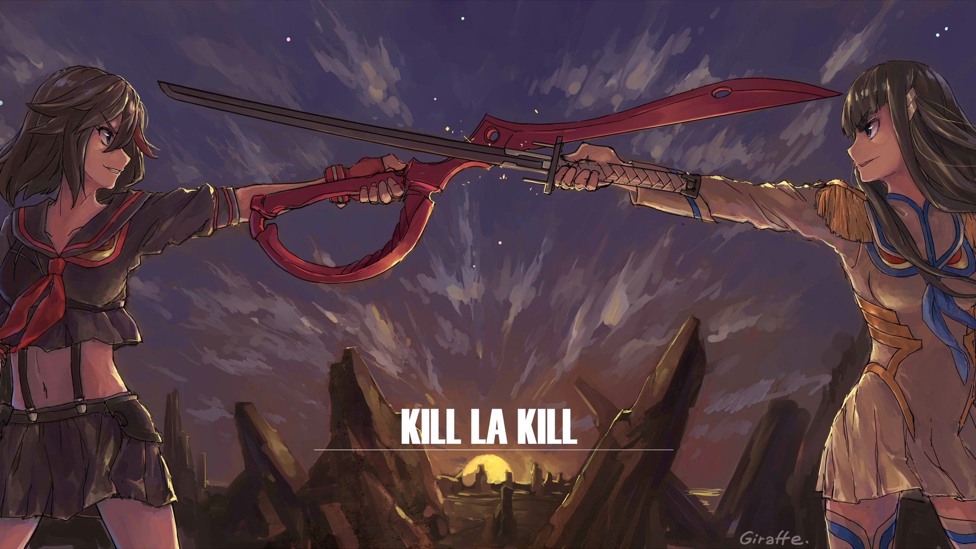 Kill la Kill: Matoi Ryuuko and Kiryuin Satsuki face off HD Wallpaper