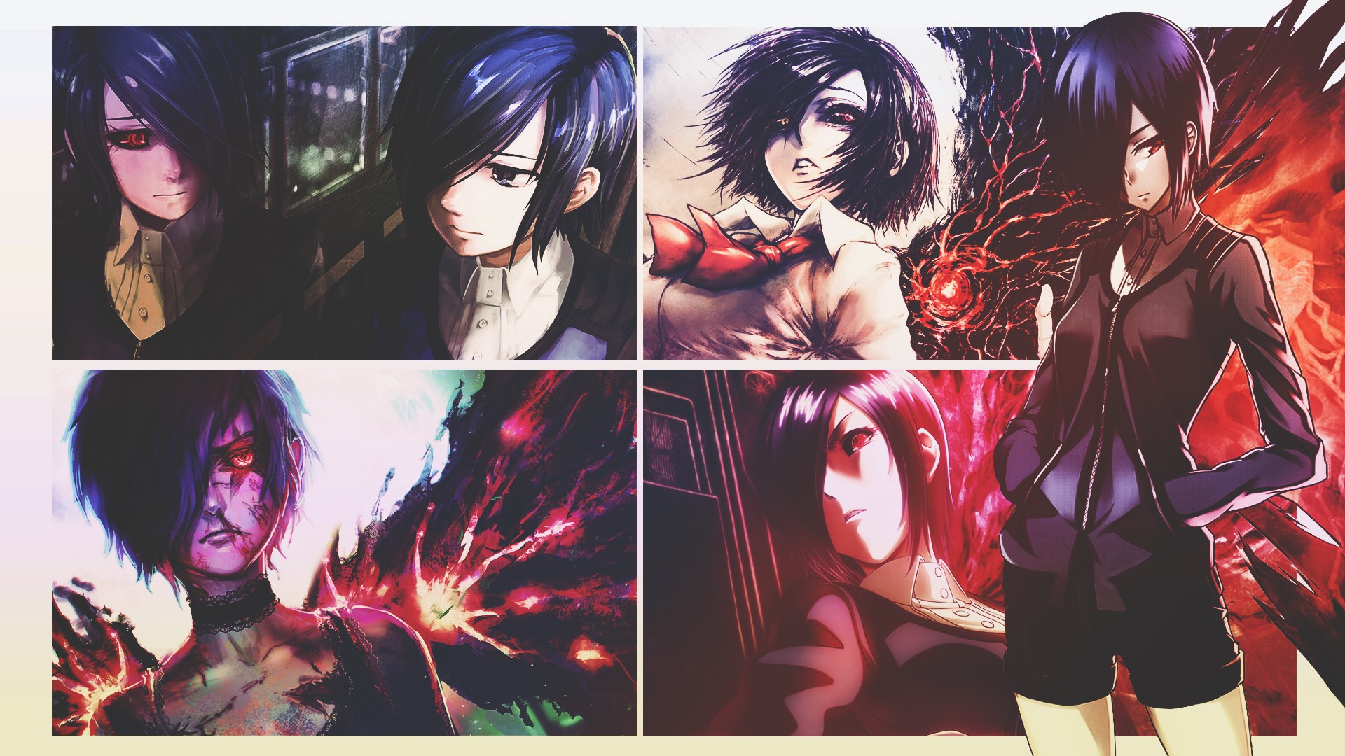 Touka Kirishima from Tokyo Ghoul collage HD Wallpaper