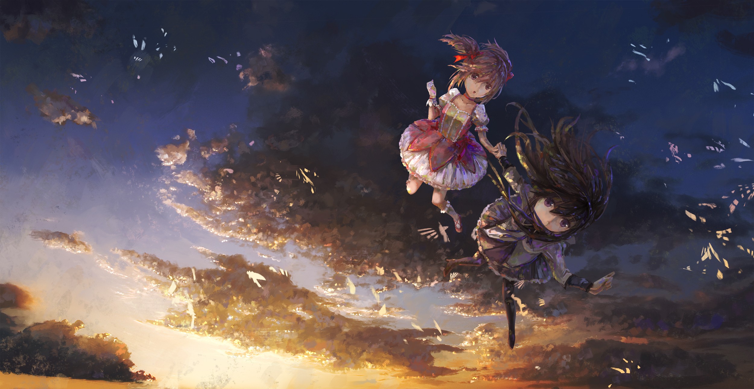 Kaname Madoka and Akemi Homura in Mahou Shoujo Madoka Magica HD Wallpaper