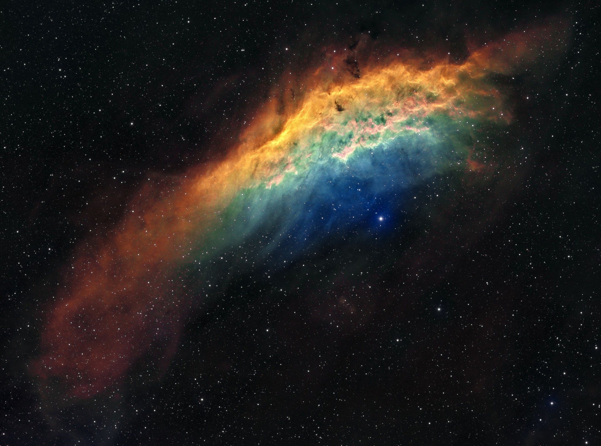 Colorful nebula in deep space with stars HD Wallpaper