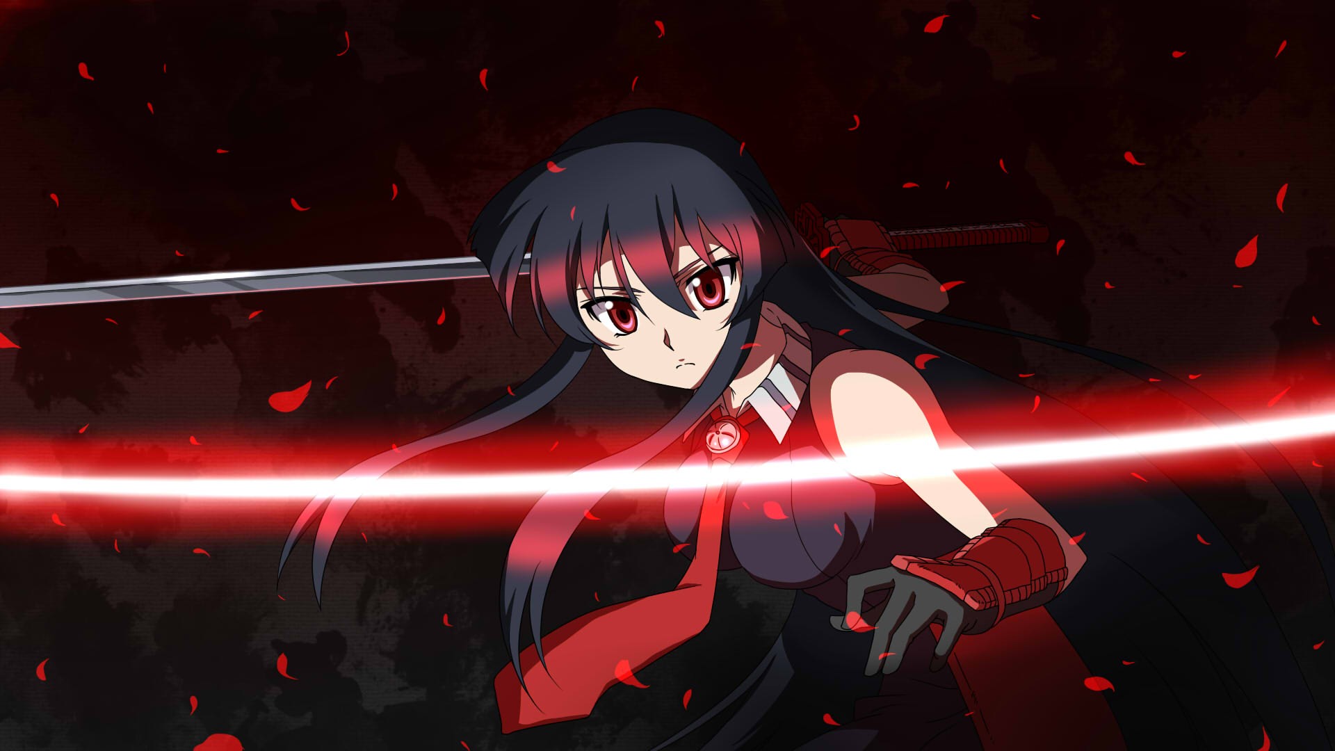 Akame from Akame ga Kill! with a sword HD Wallpaper