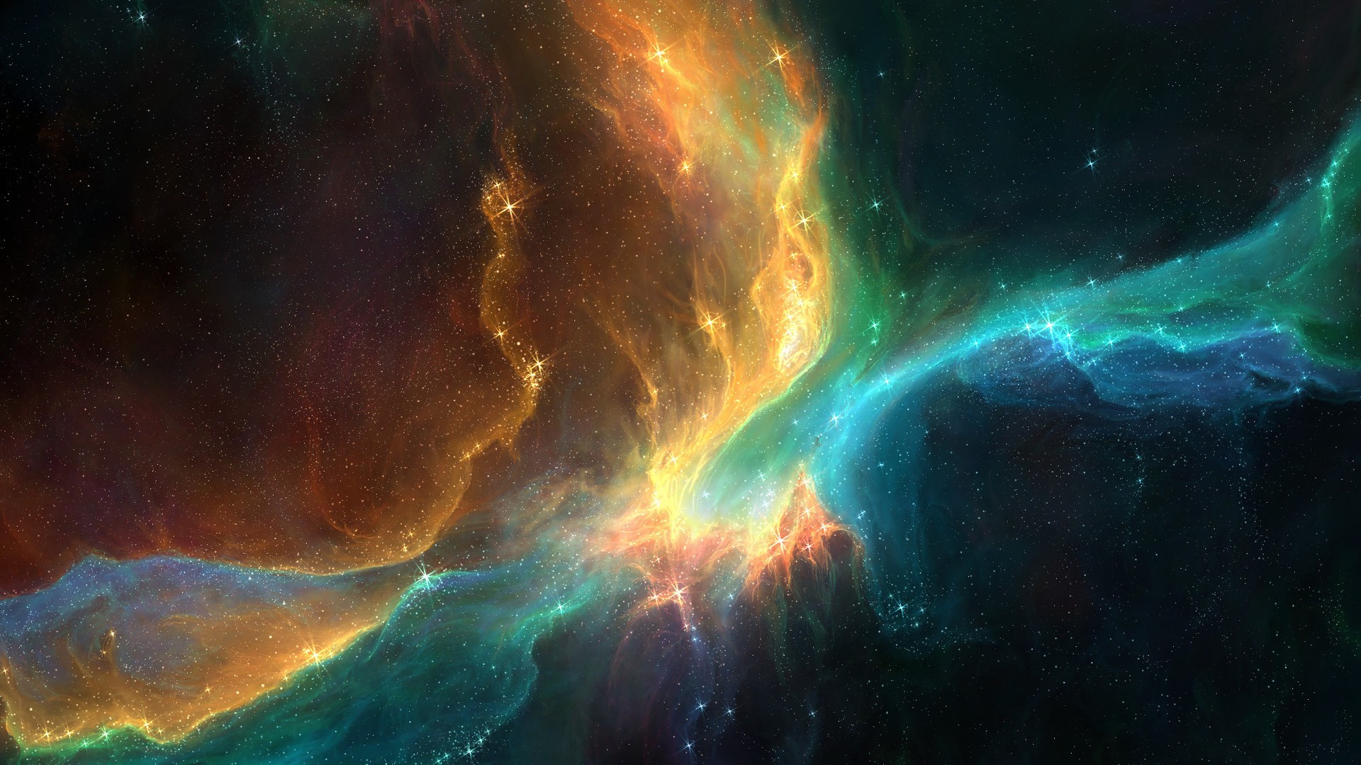 Colorful nebula and stars in deep space HD Wallpaper