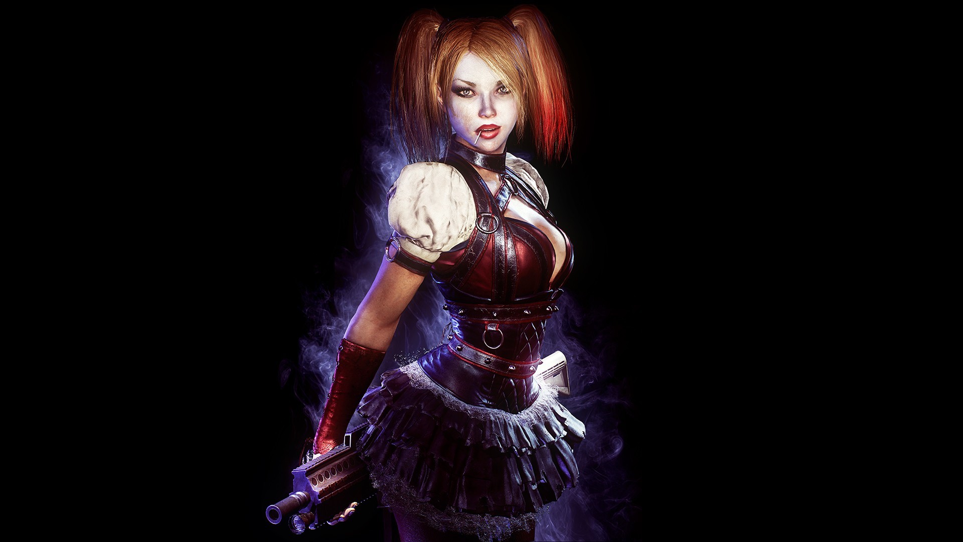 Harley Quinn holding a gun HD Wallpaper