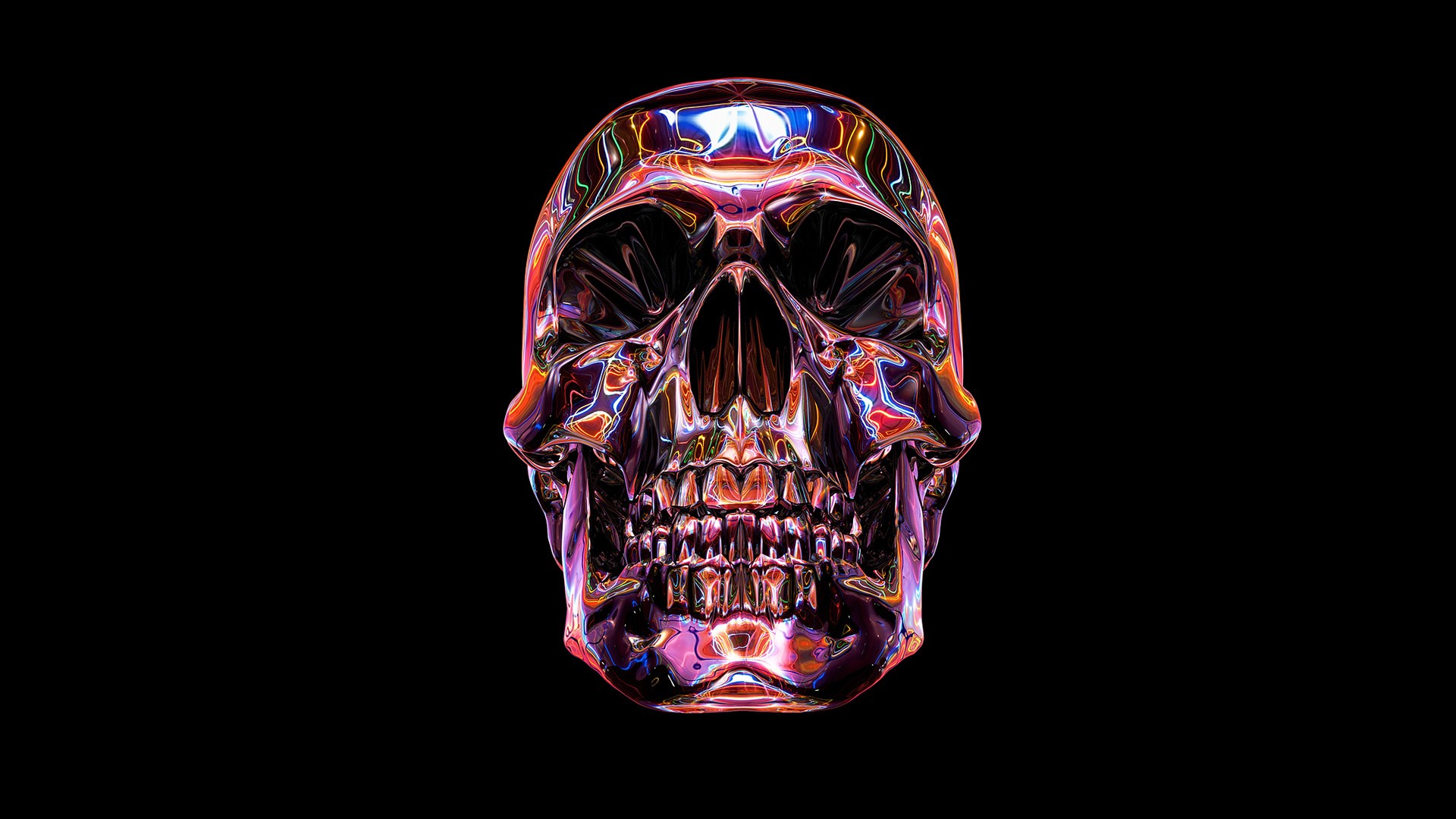 Chrome Skull Artwork HD Wallpaper