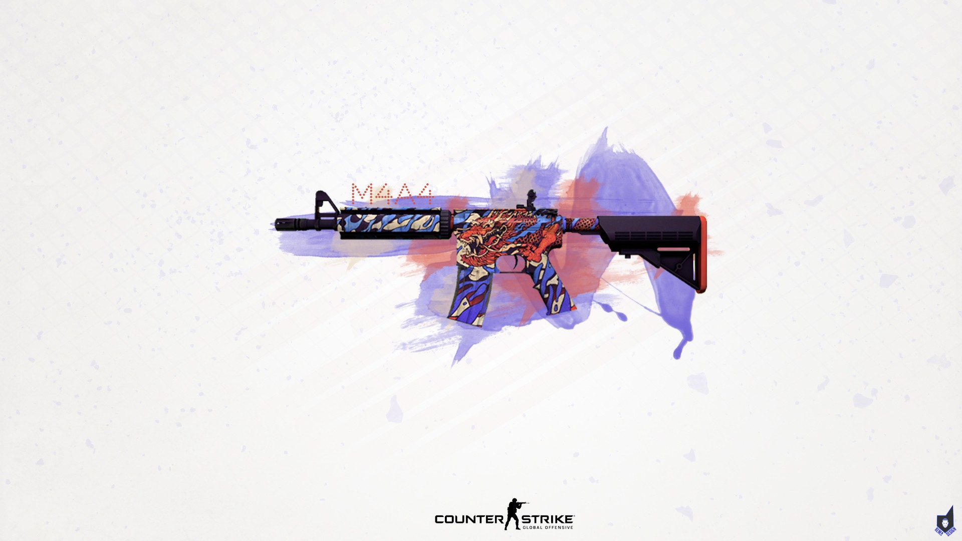 Counter-Strike M4A4 Assault Rifle with Dragon Skin HD Wallpaper