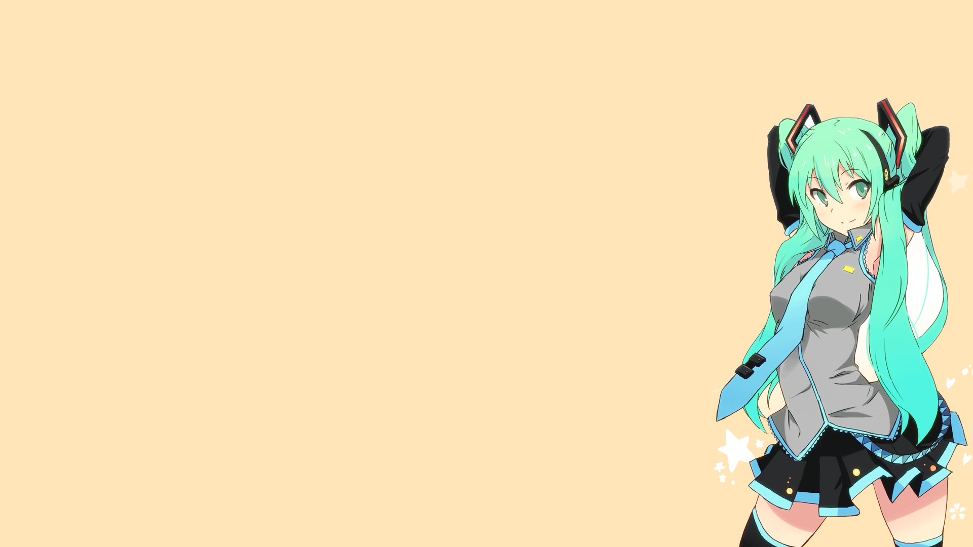 Hatsune Miku with twintails HD Wallpaper