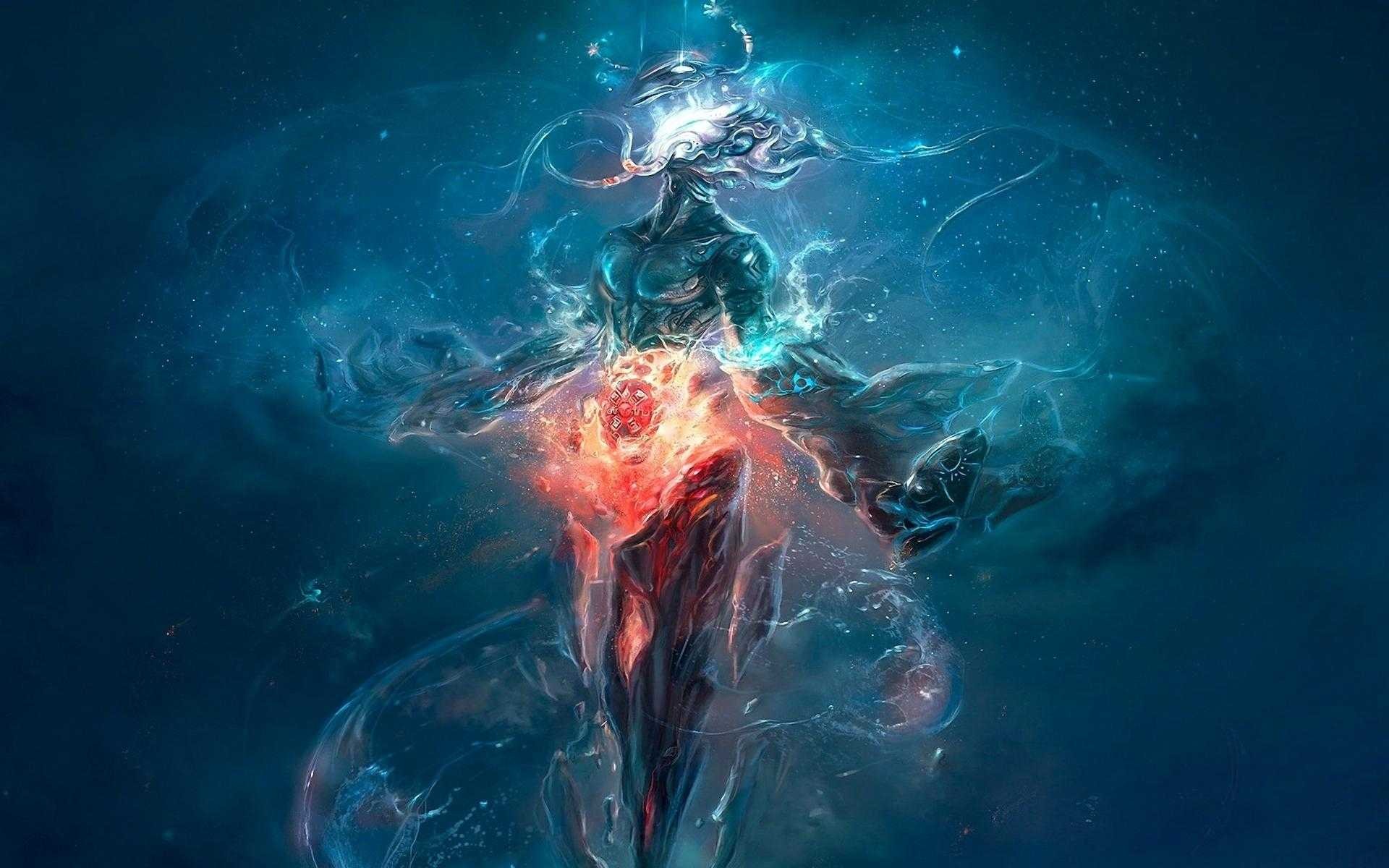 Fantasy art of a cosmic being HD Wallpaper