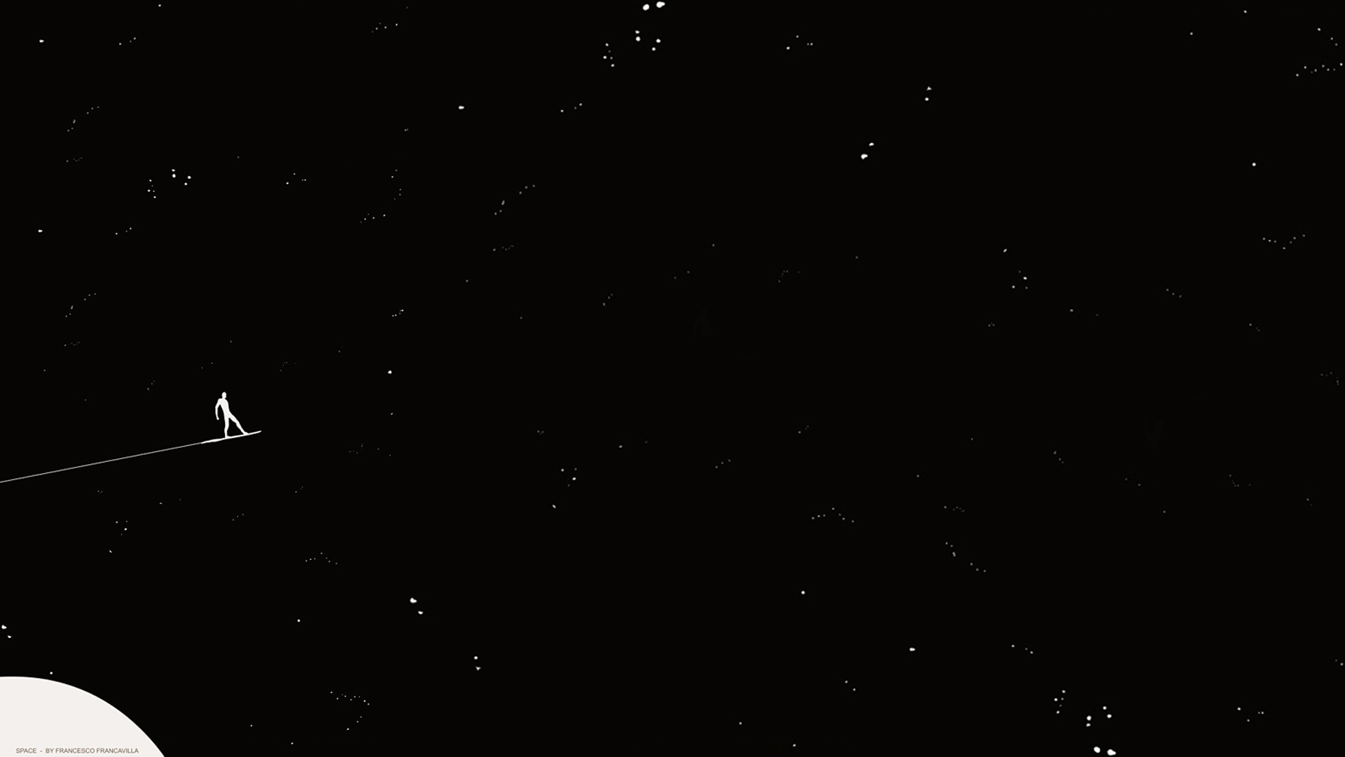 Minimalist Space Artwork by Francesco Francavilla HD Wallpaper