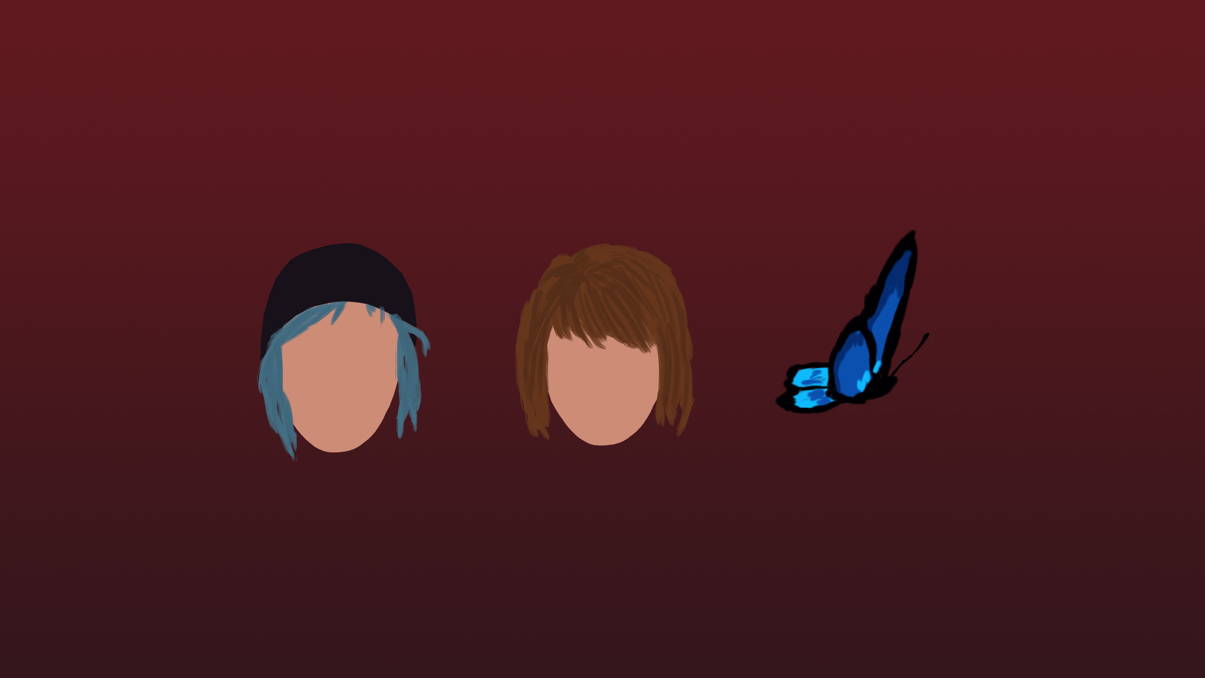 Chloe Price, Max Caulfield, and a butterfly HD Wallpaper