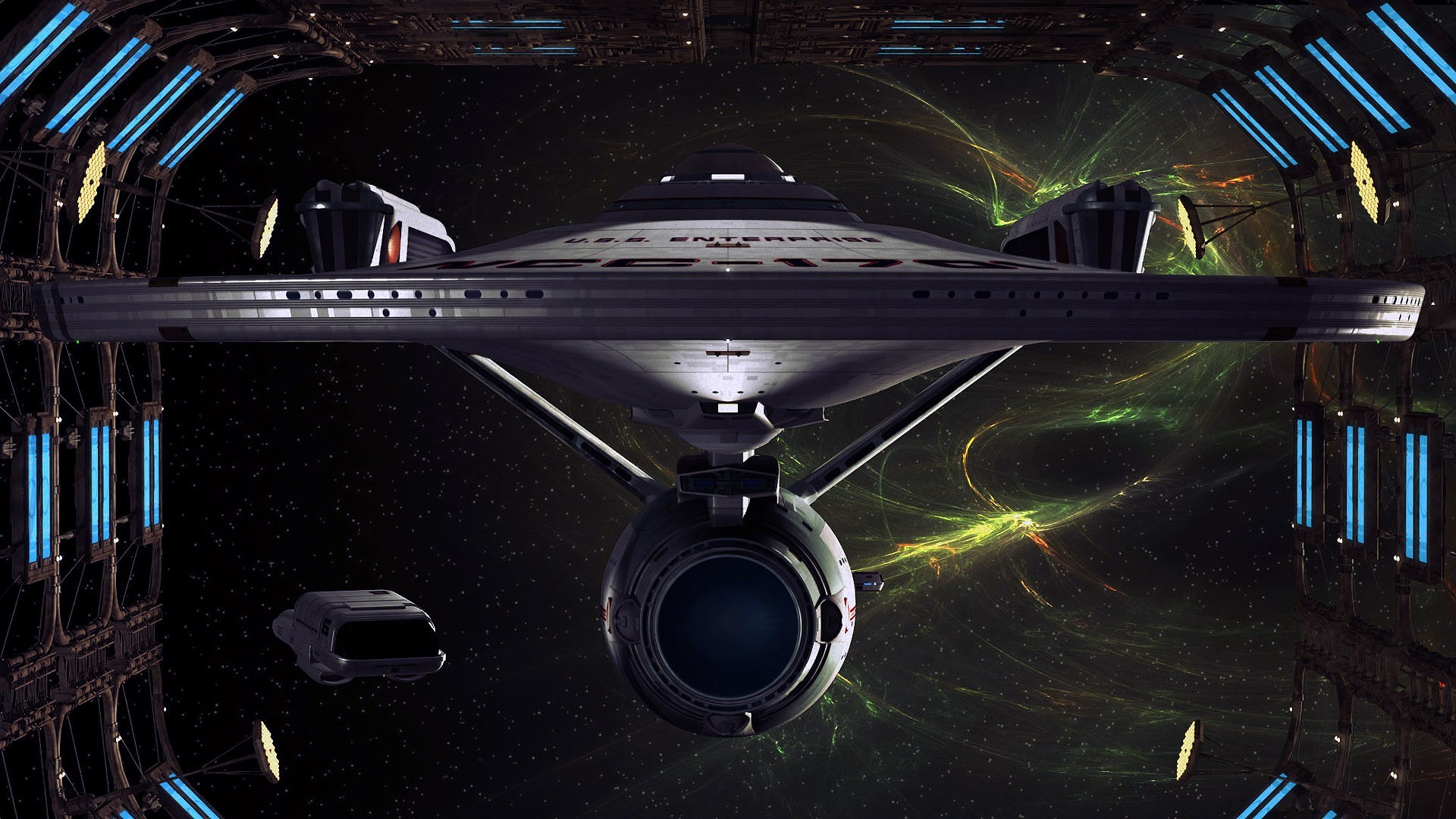 U.S.S. Enterprise NCC-1701 in space dock HD Wallpaper