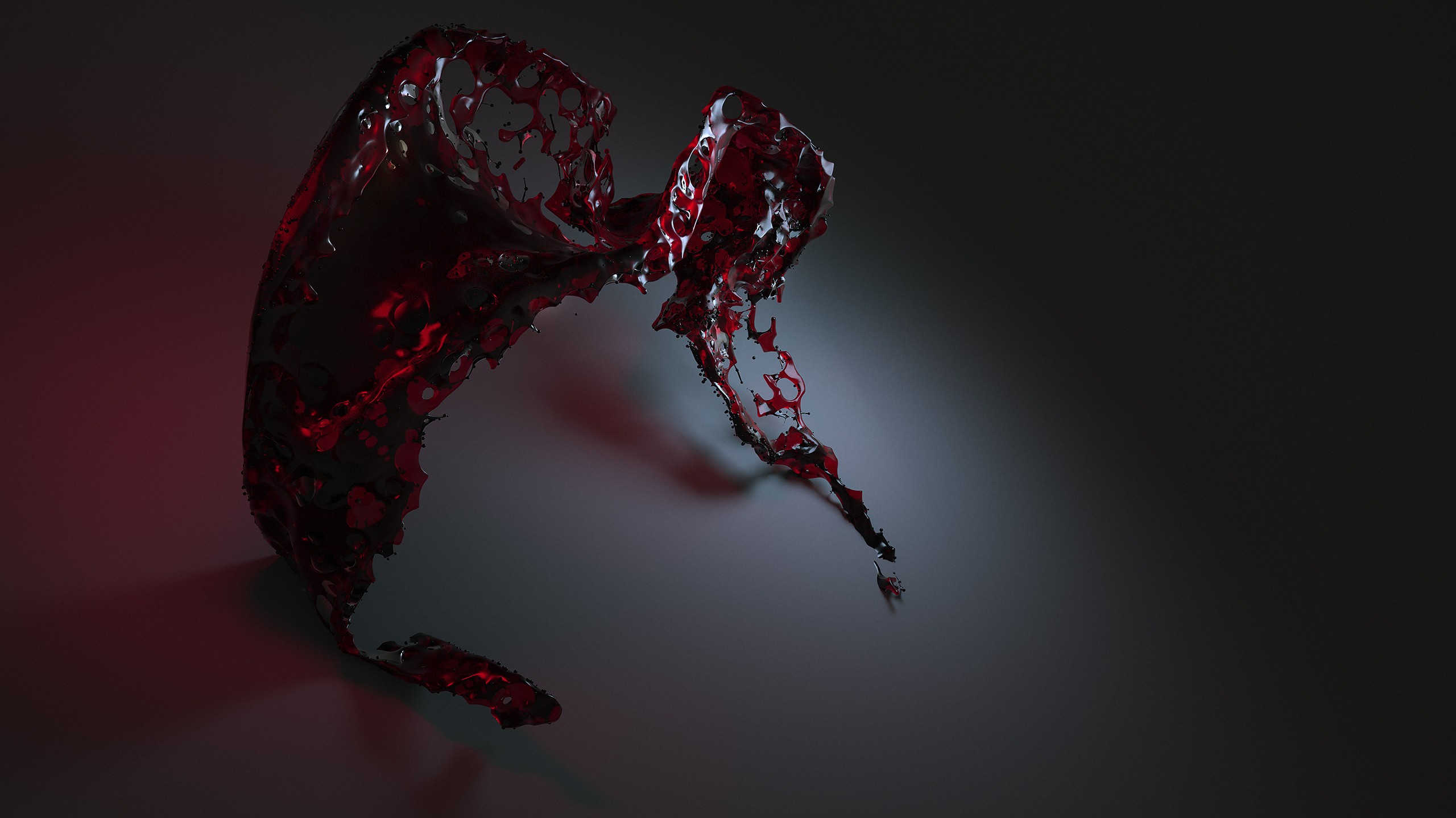 CGI rendering of a red liquid splash HD Wallpaper