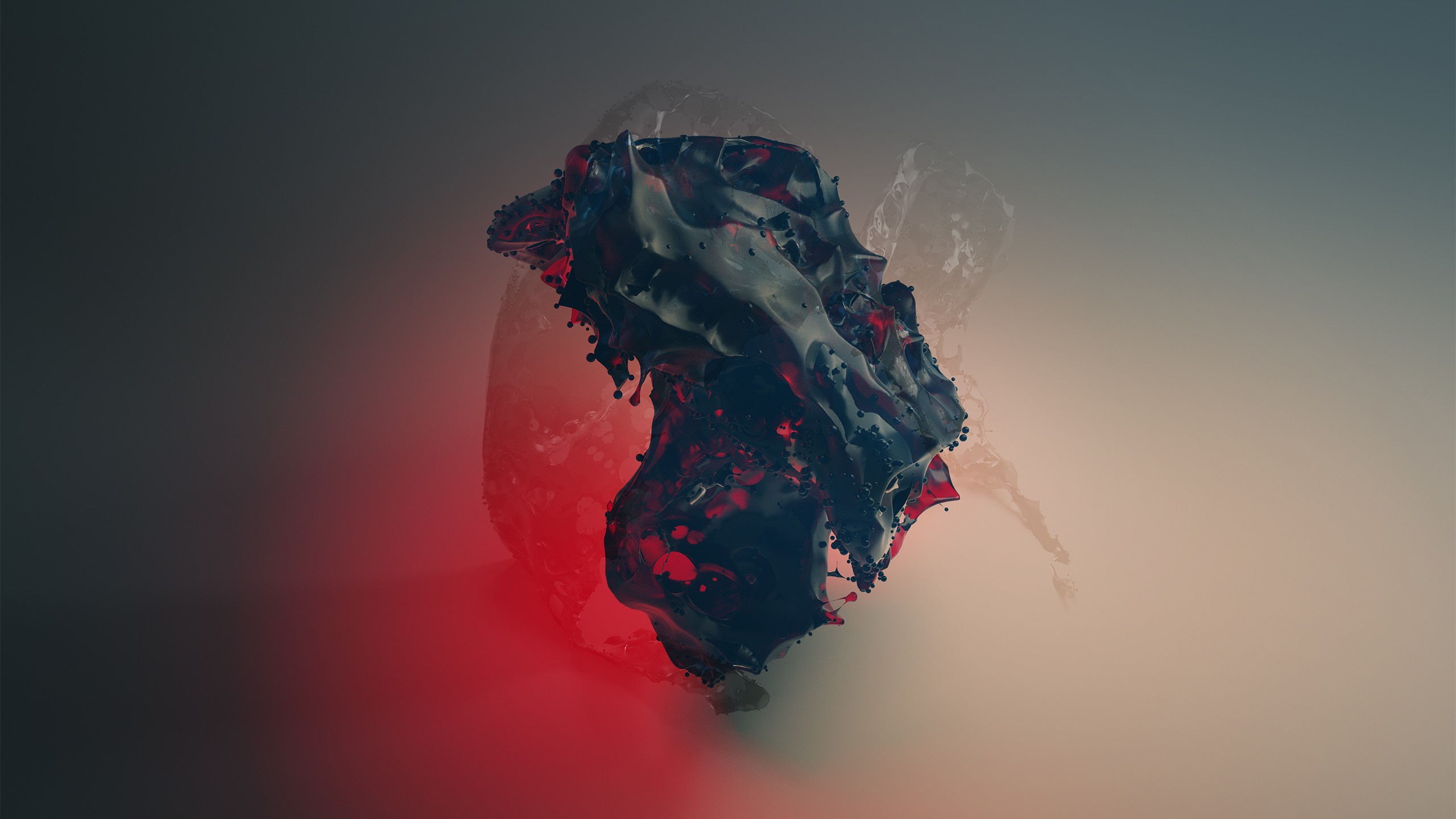 Abstract dark liquid splash with red light HD Wallpaper