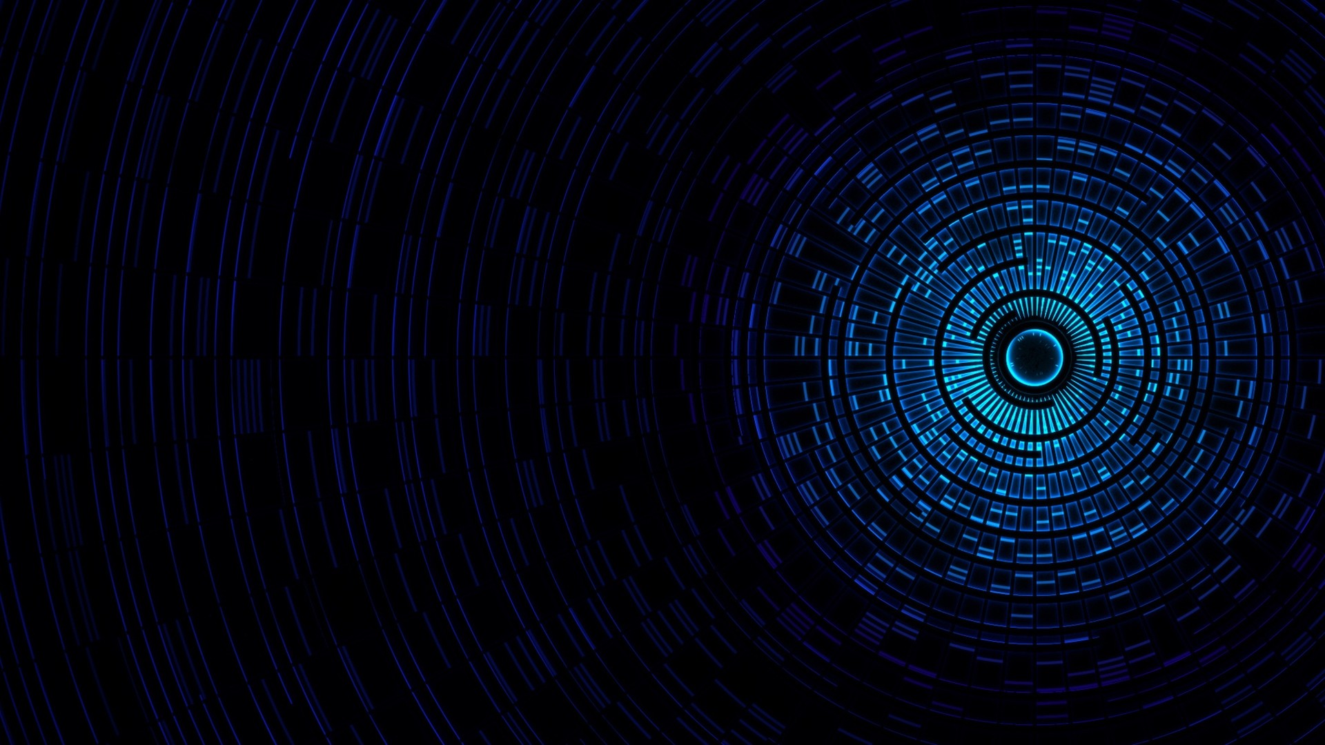 Abstract blue digital circular pattern HD Wallpaper