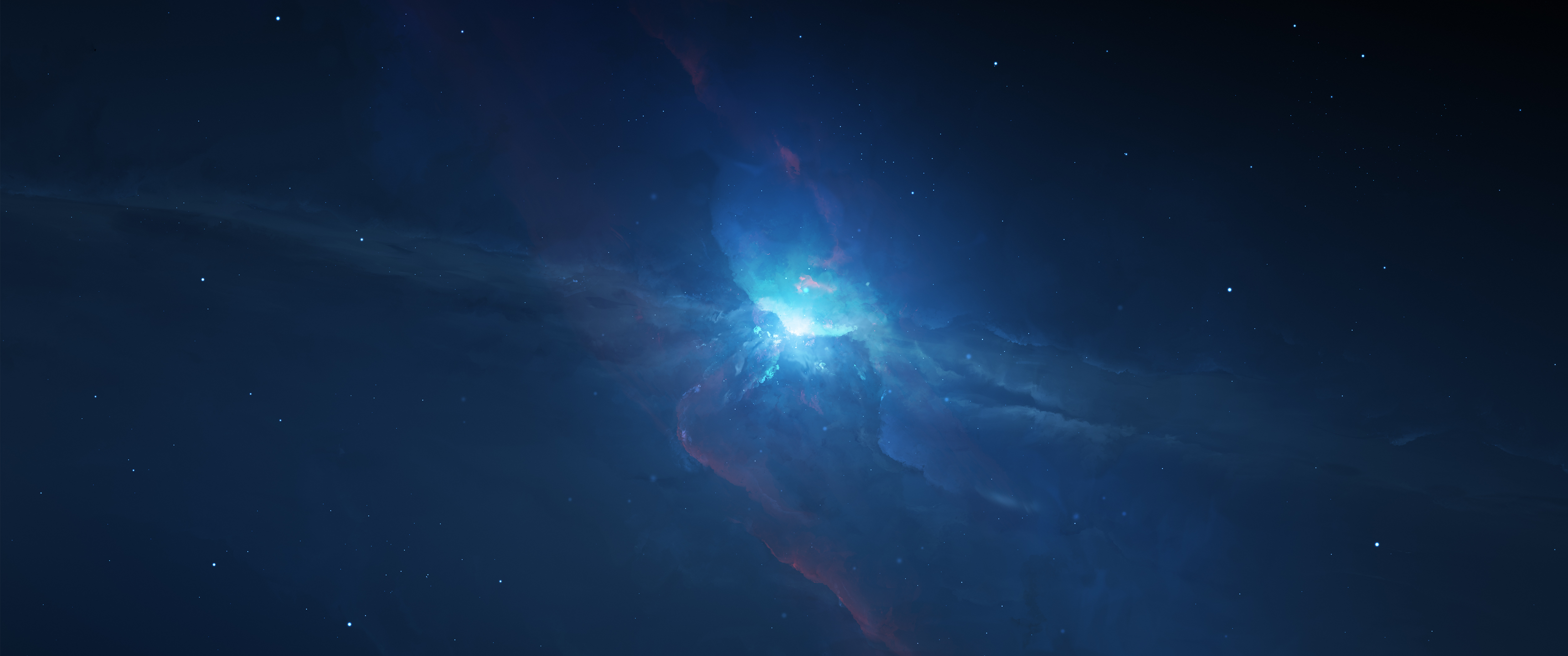 Blue nebula in deep space with stars HD Wallpaper