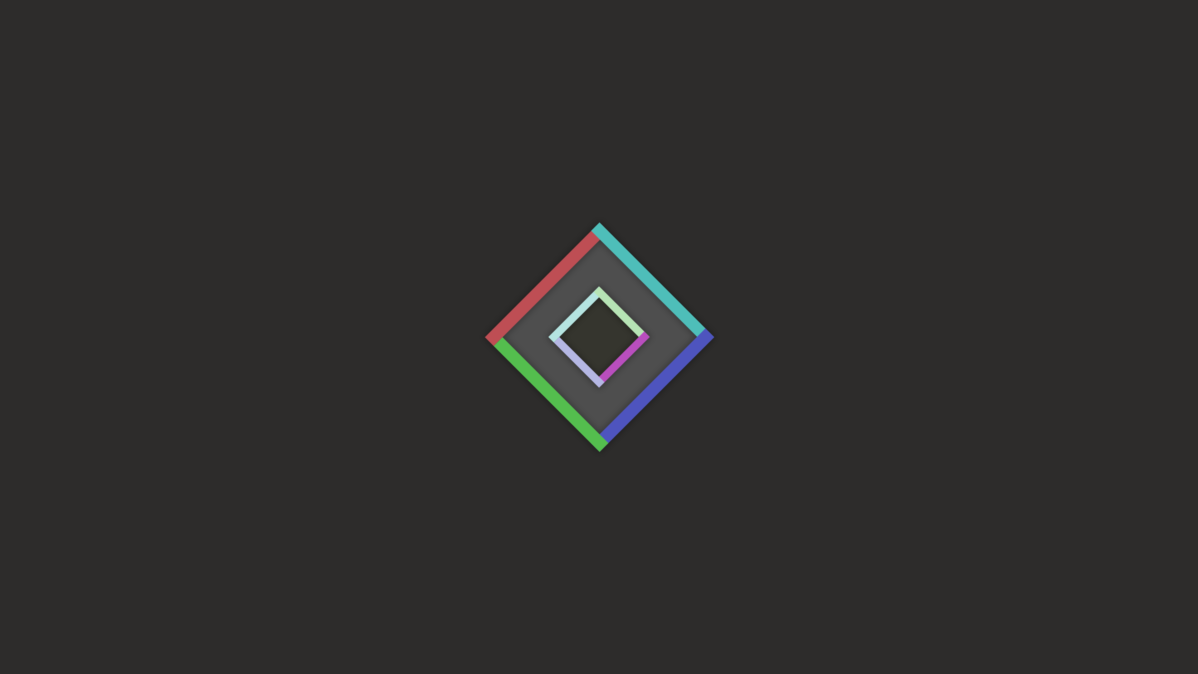 Minimalist colorful diamond logo on dark background HD Wallpaper