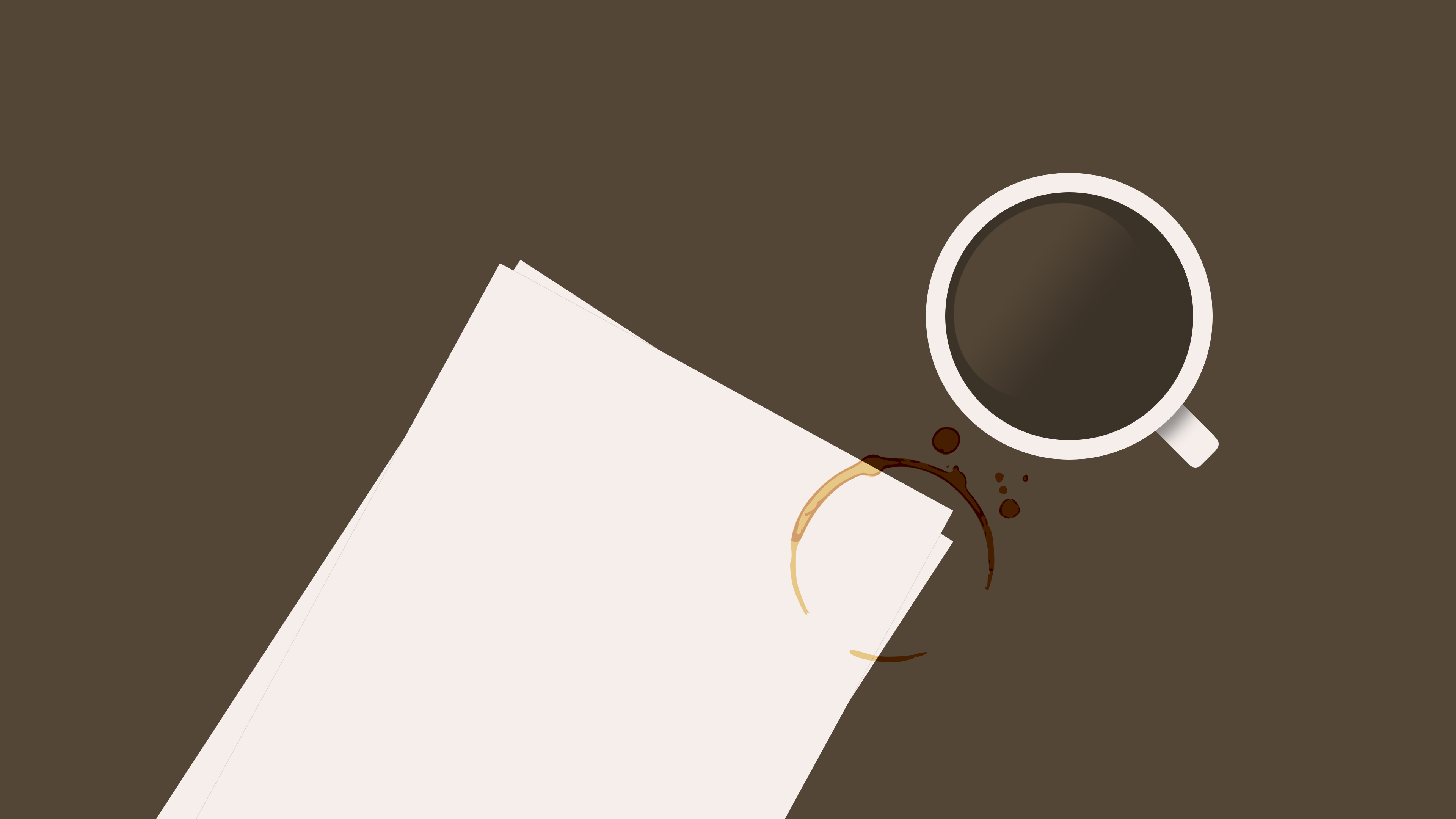 Coffee cup and stains on paper HD Wallpaper