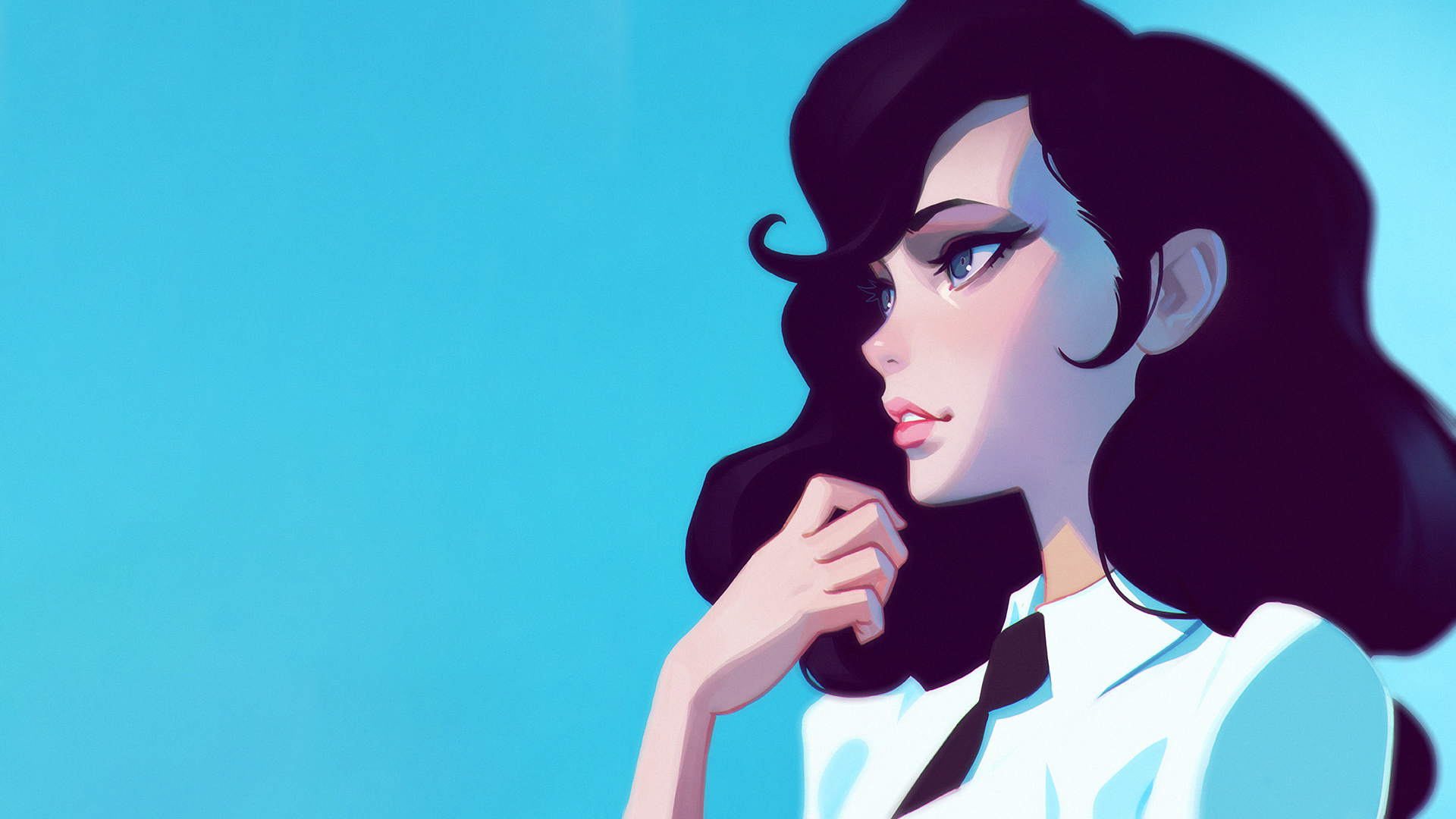 Portrait of a woman by Ilya Kuvshinov HD Wallpaper