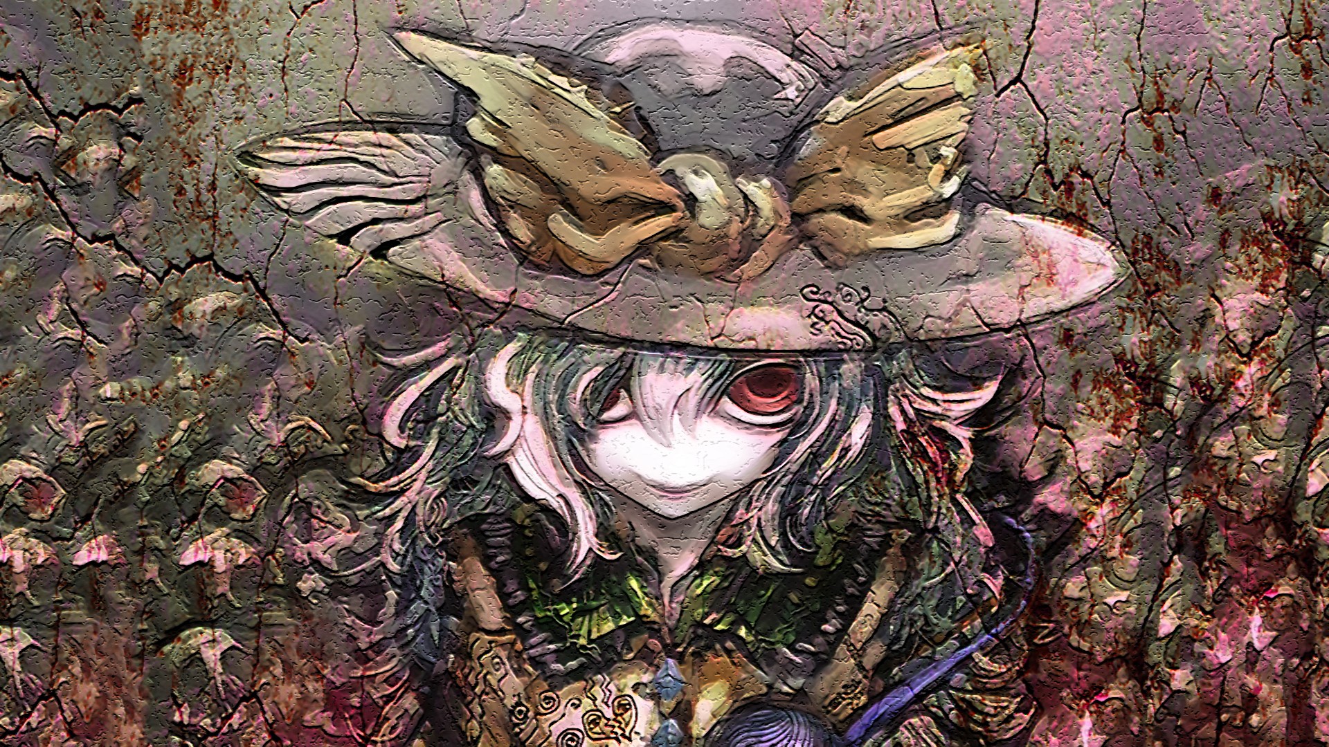 Komeiji Koishi from Touhou with a large hat HD Wallpaper