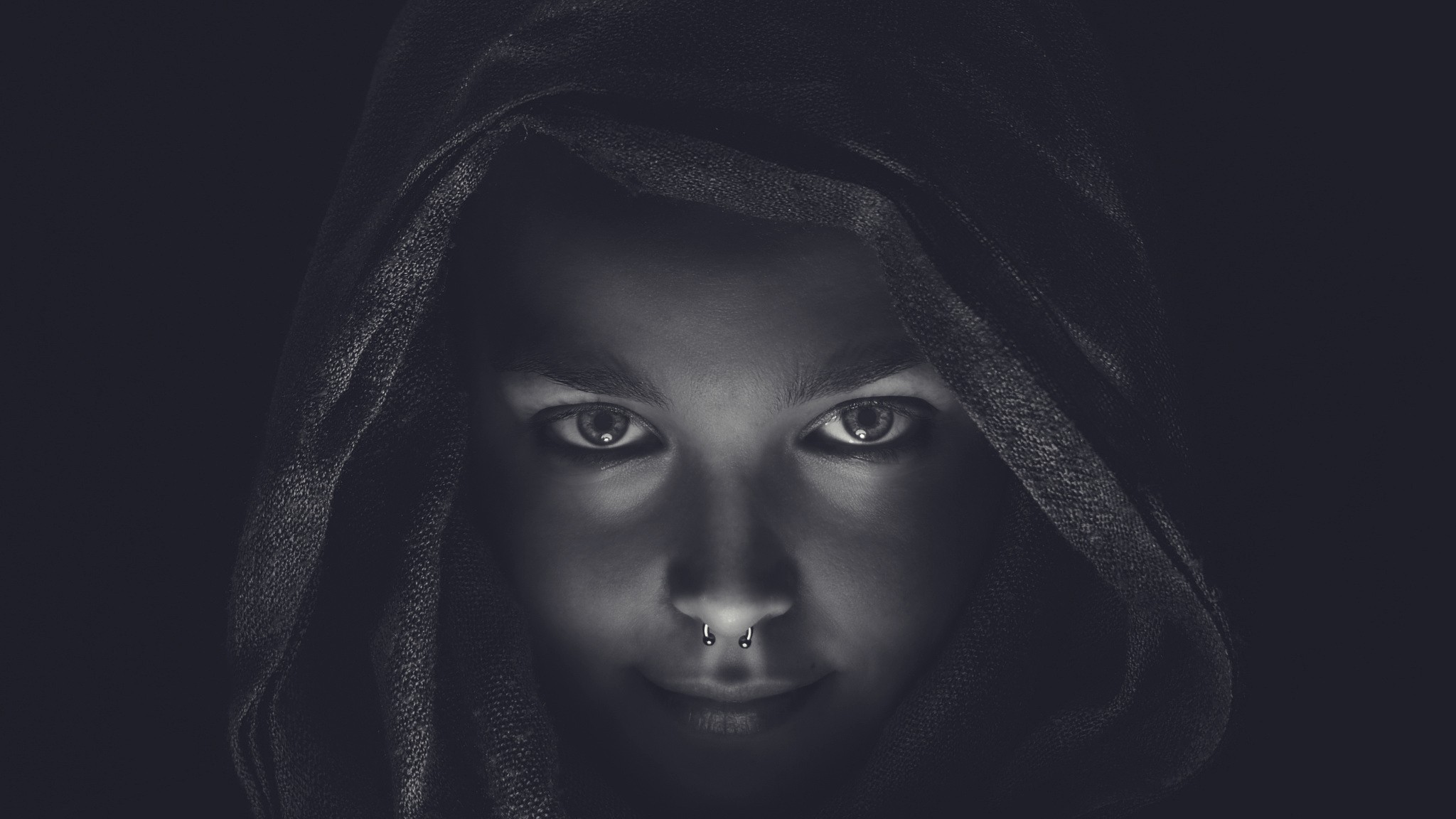 Woman with nose ring wearing a headscarf HD Wallpaper