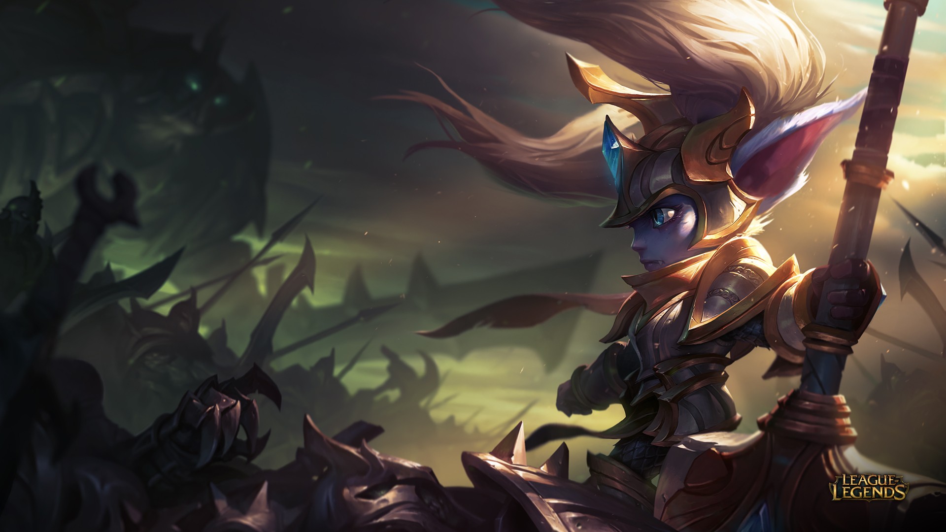 Poppy from League of Legends in battle HD Wallpaper