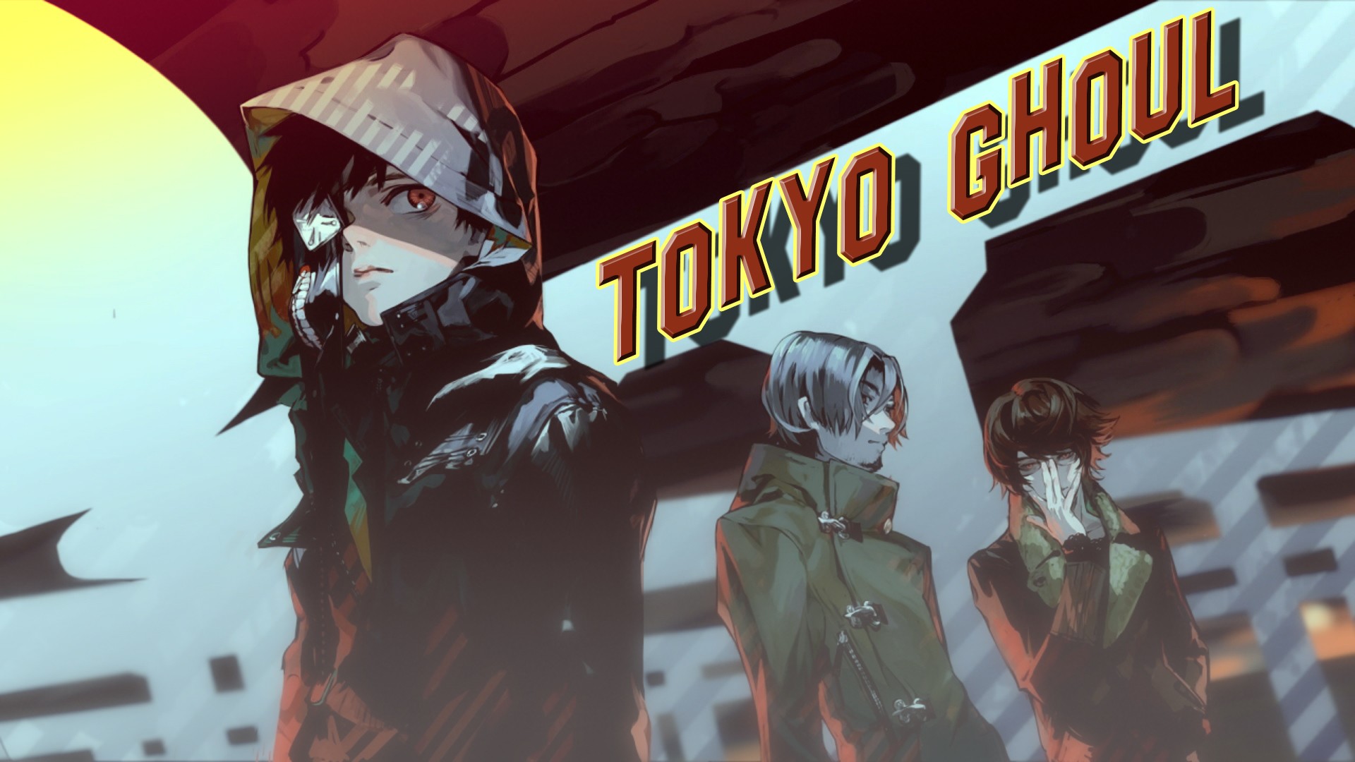 Tokyo Ghoul Characters with "Tokyo Ghoul" Title HD Wallpaper