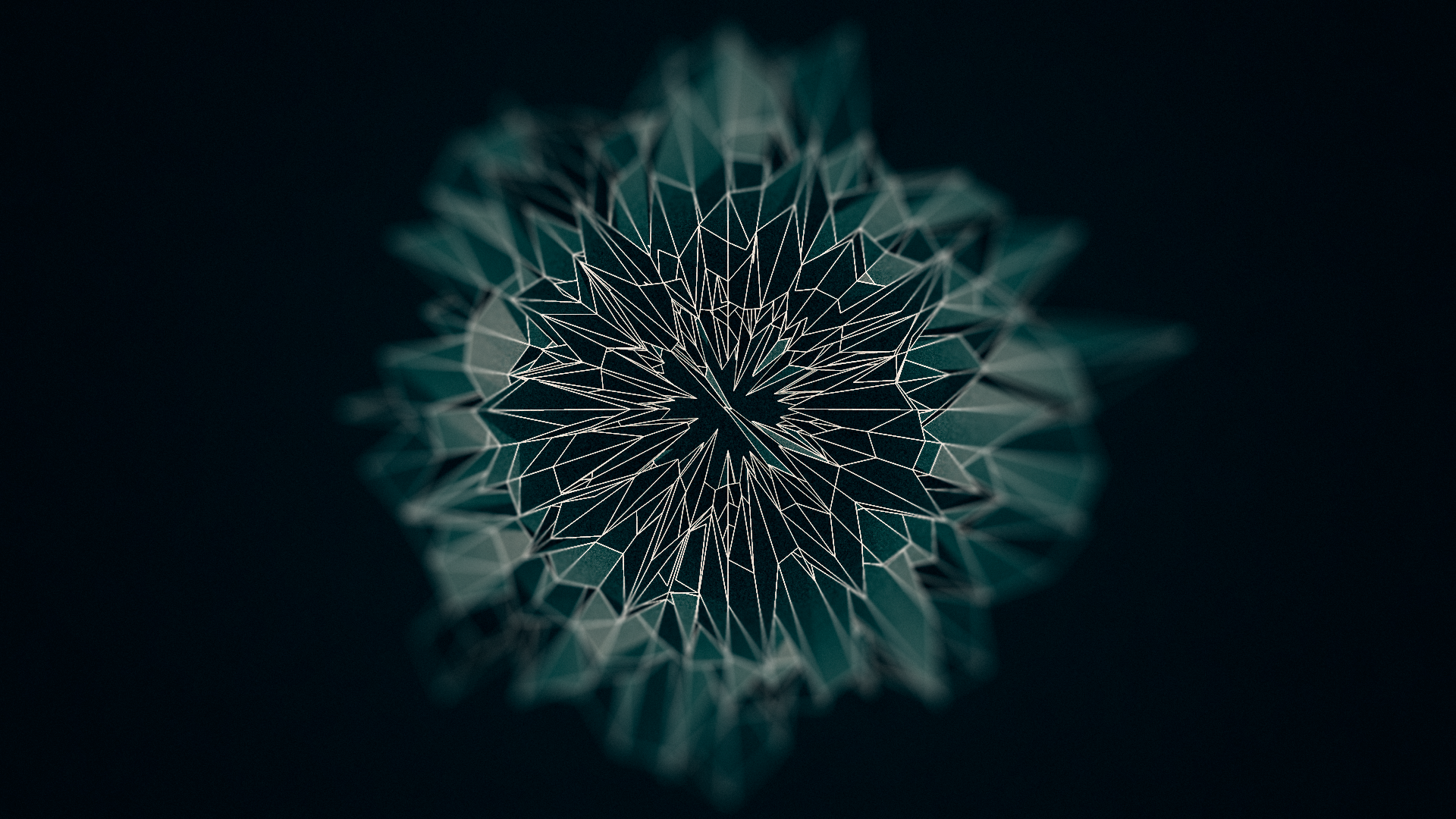 Abstract low poly geometric shape on dark background HD Wallpaper