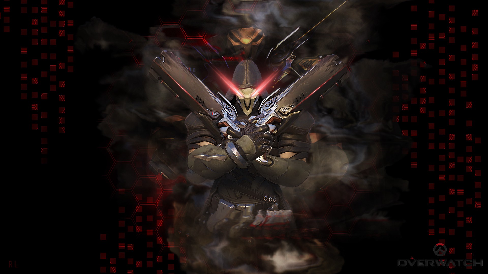 Reaper from Overwatch with dual shotguns HD Wallpaper
