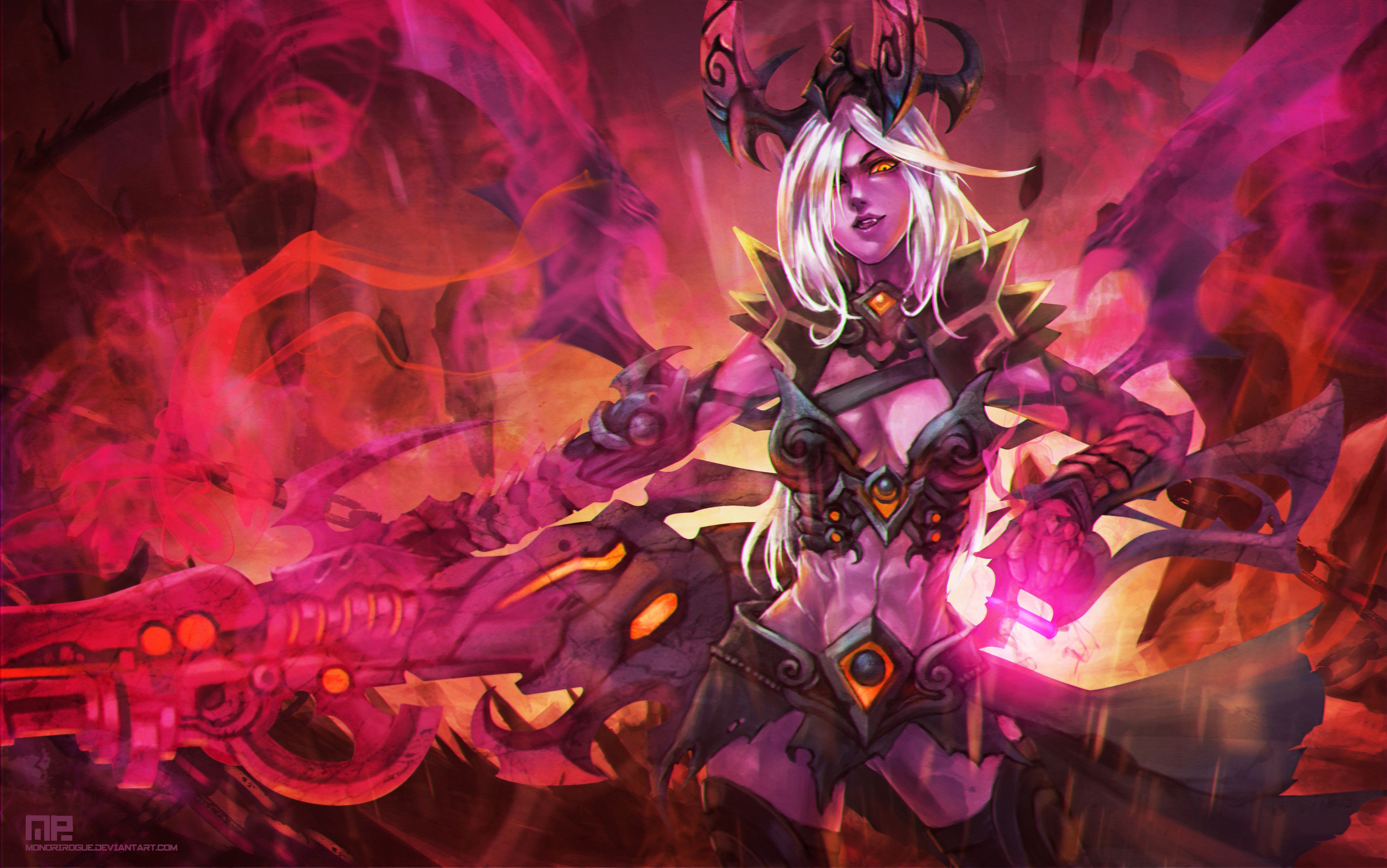 Caitlyn from League of Legends with a dragon weapon HD Wallpaper
