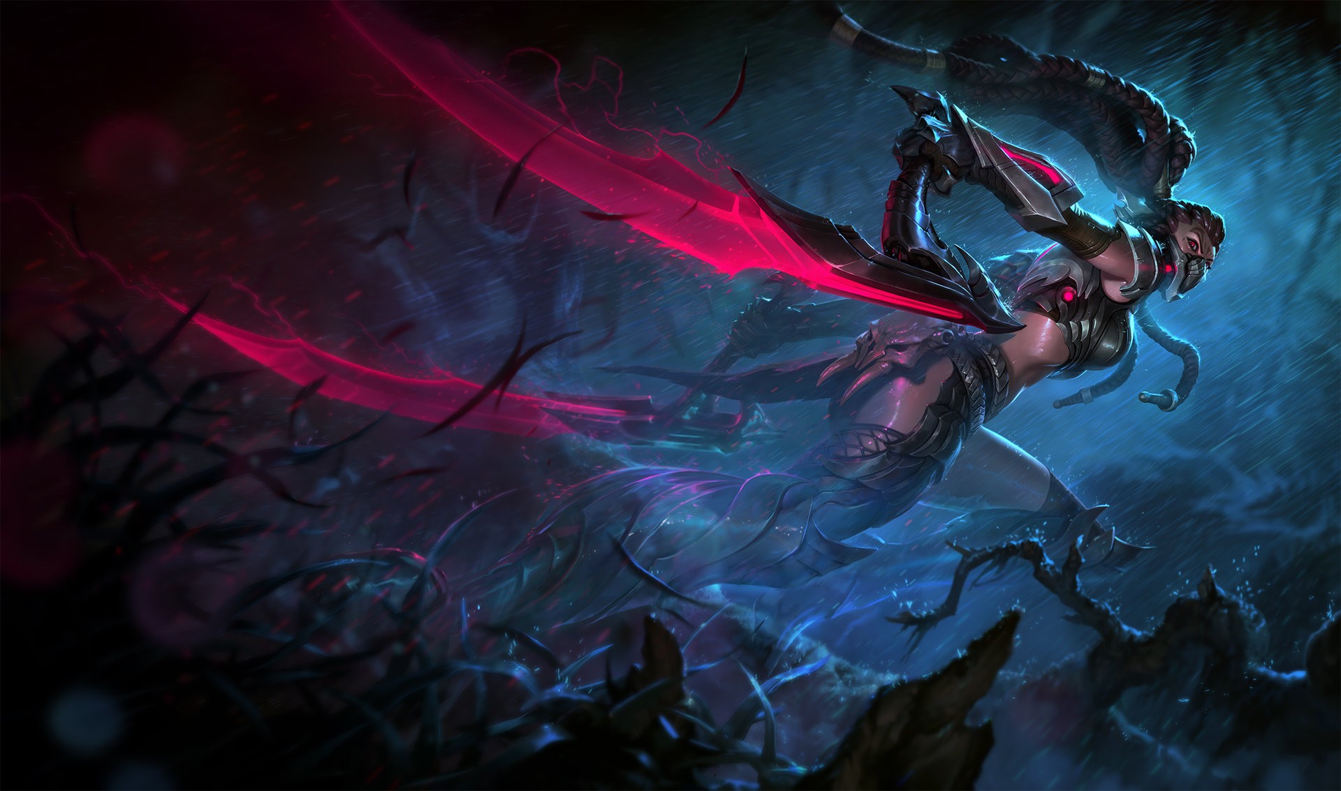 League of Legends Akali with Pink Energy Blades HD Wallpaper
