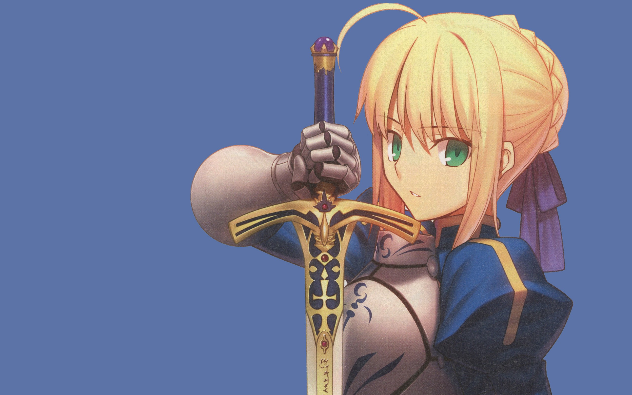 Saber from Fate Series holding her sword HD Wallpaper