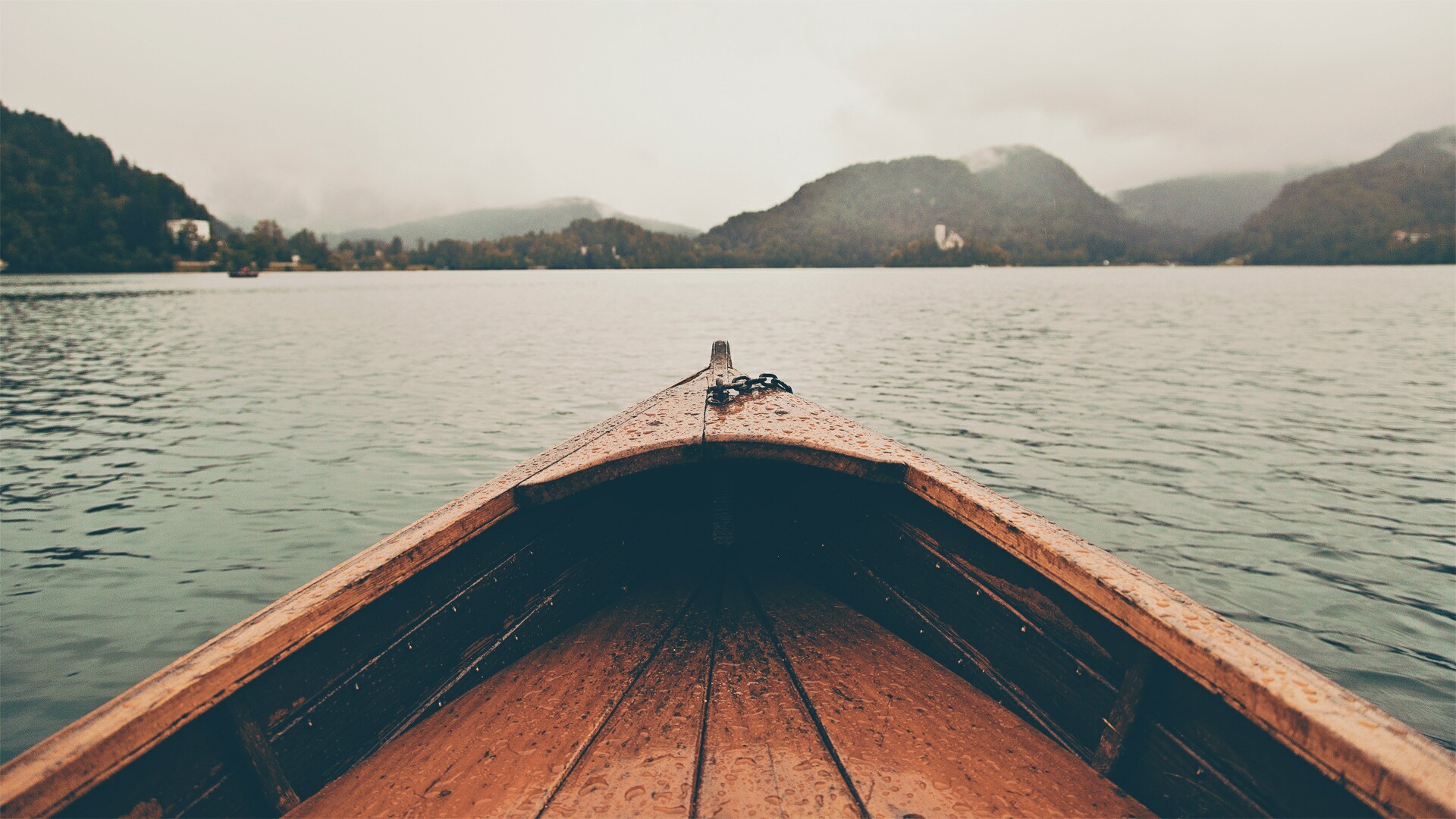 Wooden boat on Lake Bled, Slovenia HD Wallpaper
