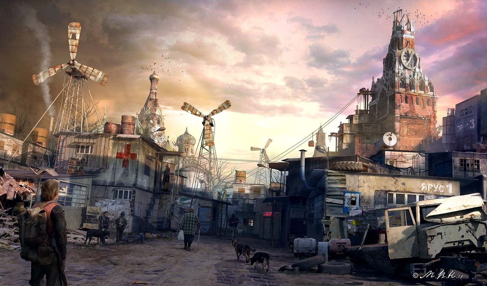 digital art, apocalyptic, futuristic, Moscow HD Wallpaper